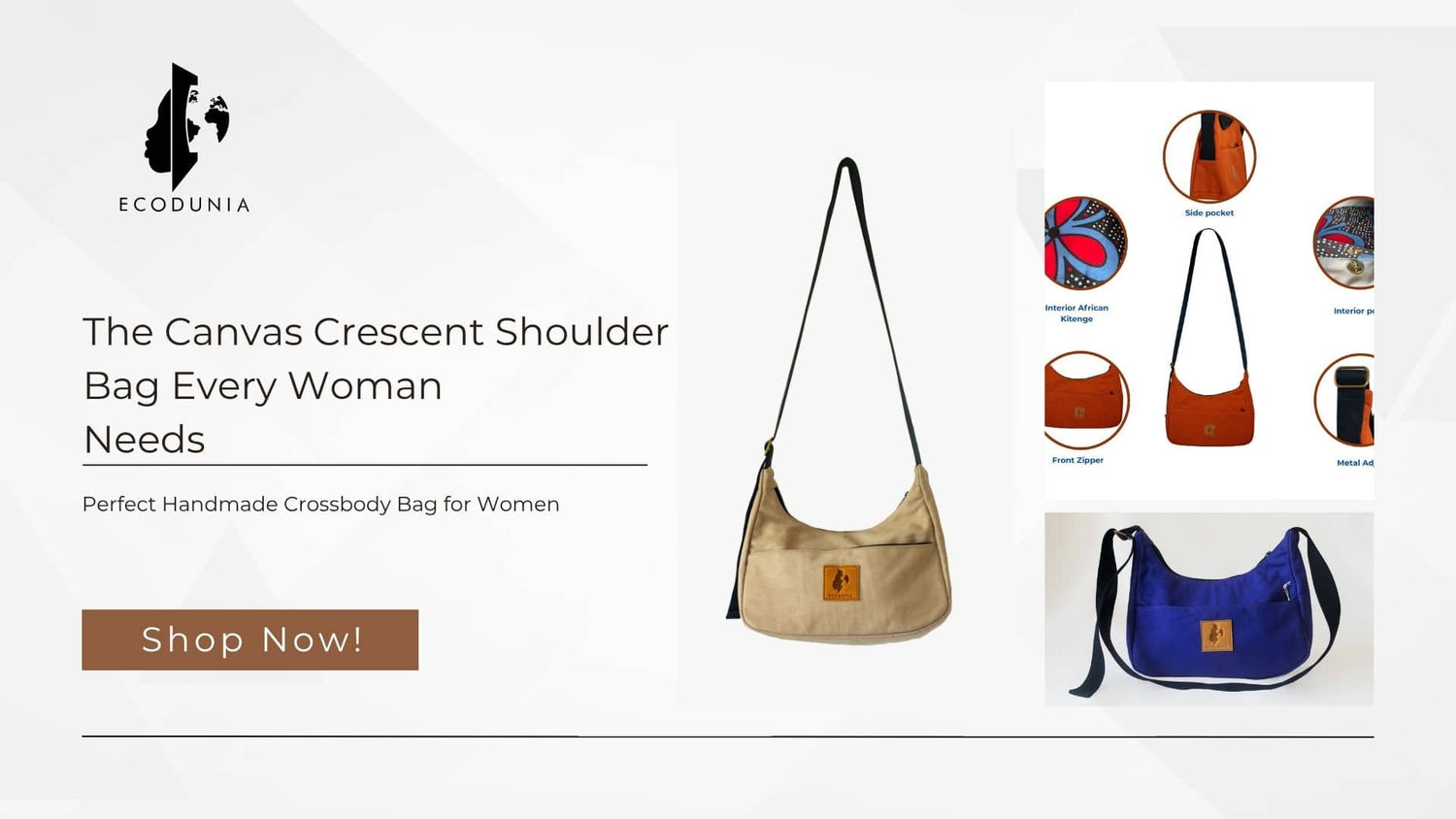The Canvas Crescent Shoulder Bag Every Woman Needs