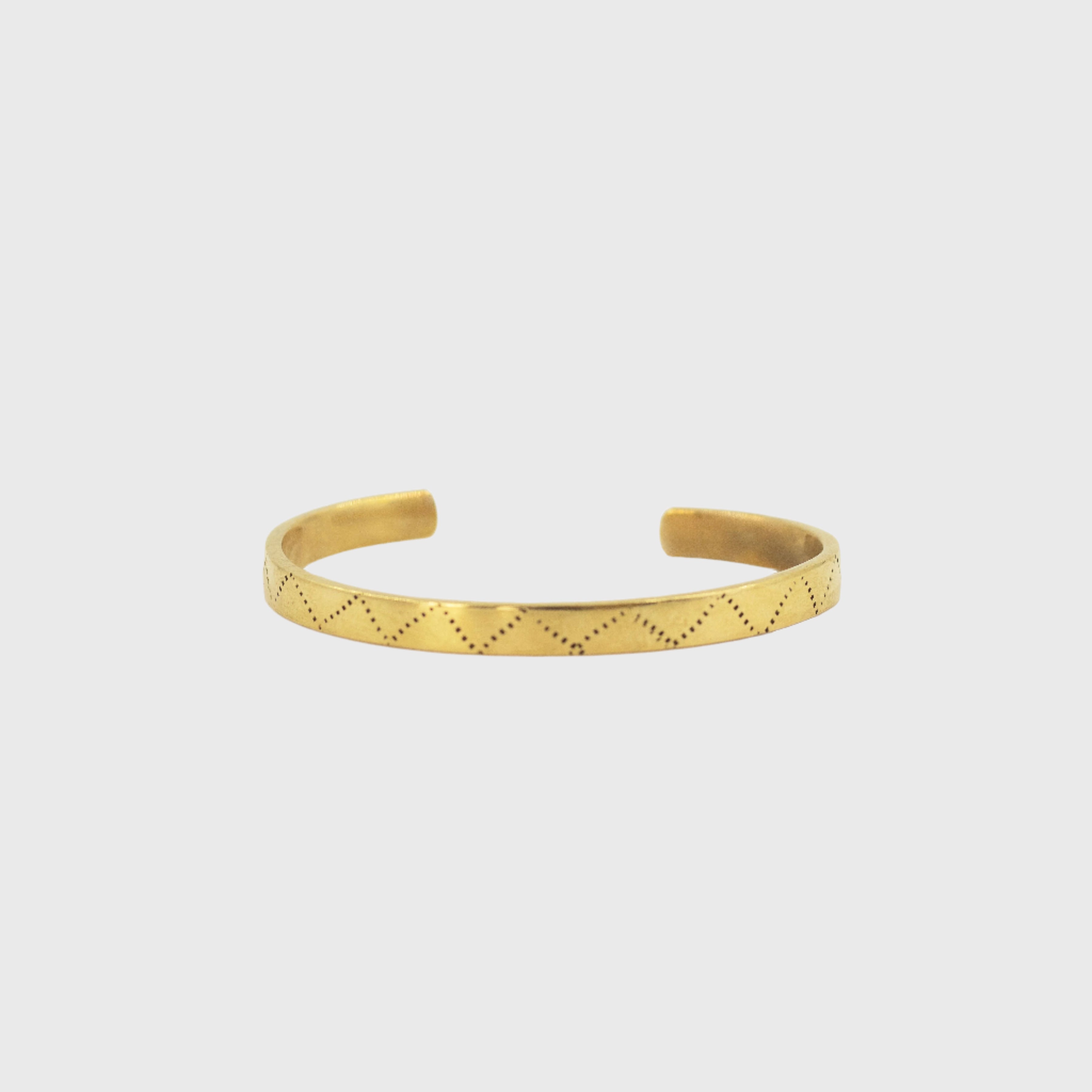 Engraved Open Cuff Brass Bracelet for Men and Women - Rubi