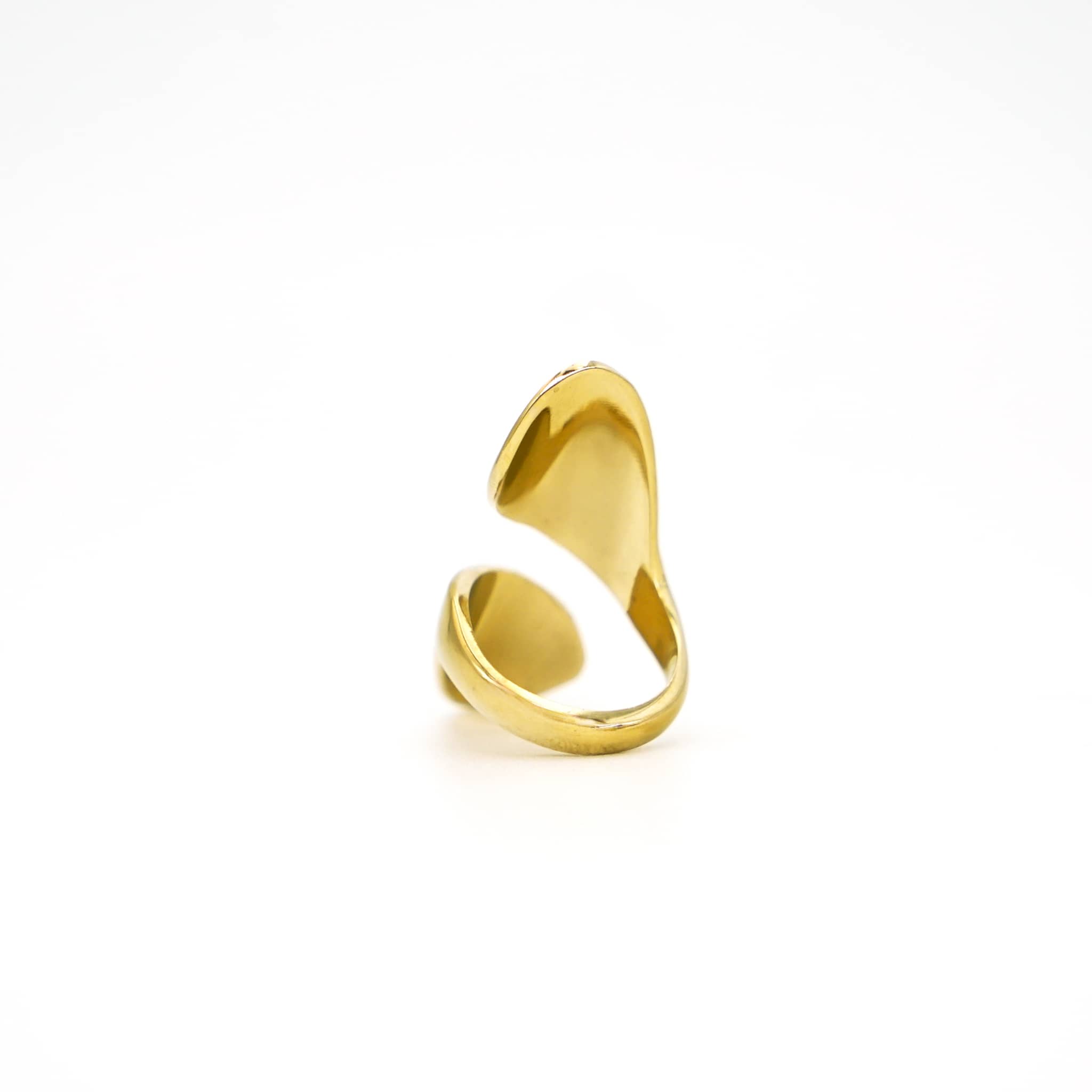 Adjustable Brass Open Wrap Ring for Women - Naji