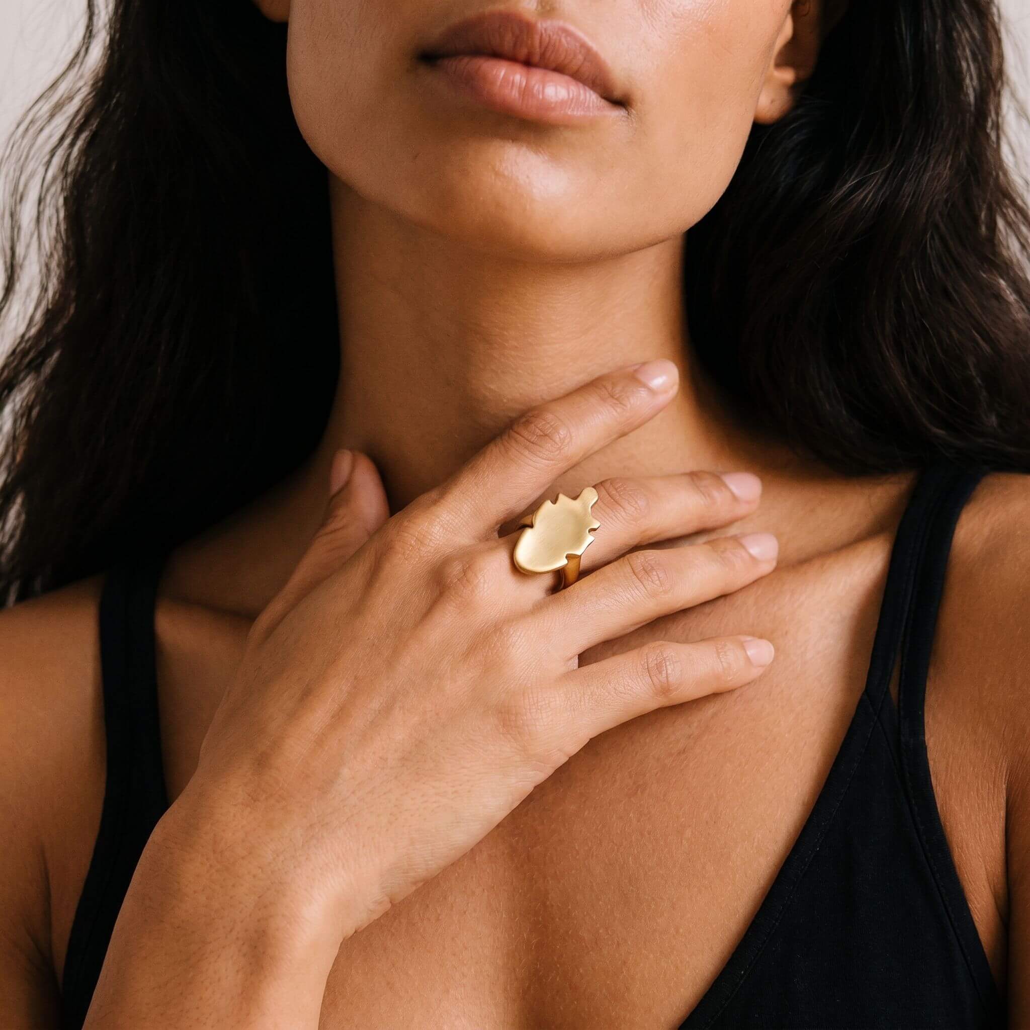 Brass African Shield Statement Ring | Bahati Ecodunia