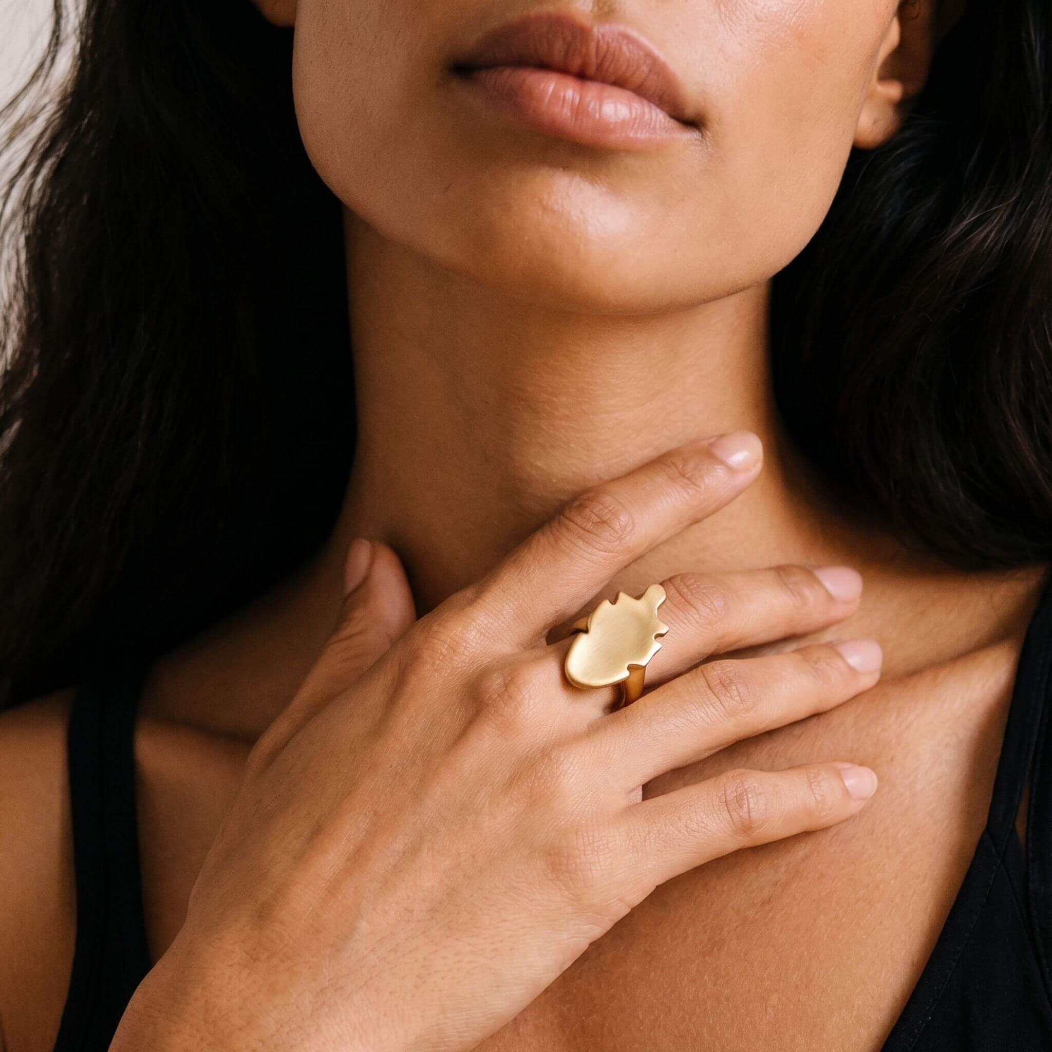 Brass African Shield Statement Ring | Bahati Ecodunia