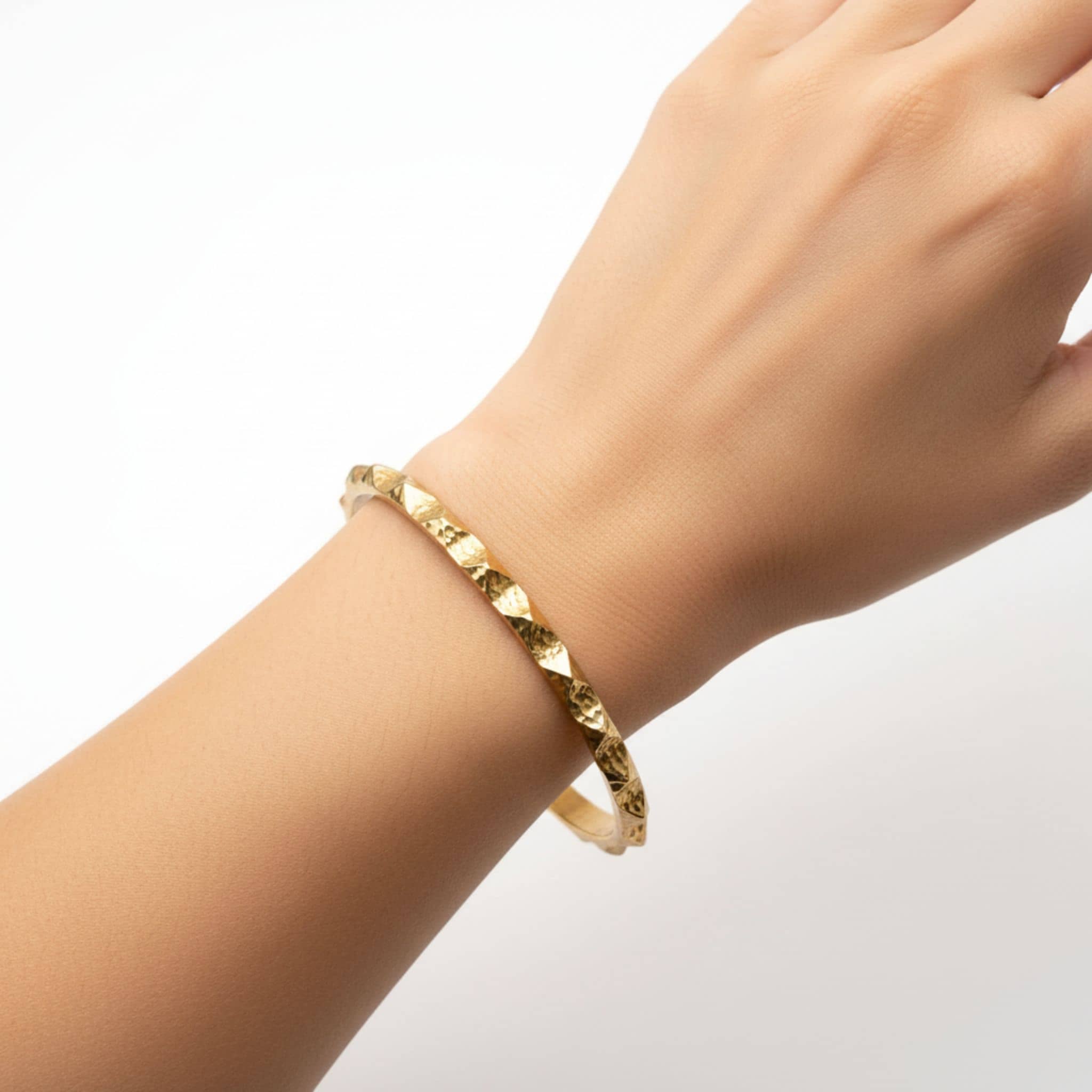 Amali Brass Spiked Bangle Bracelet