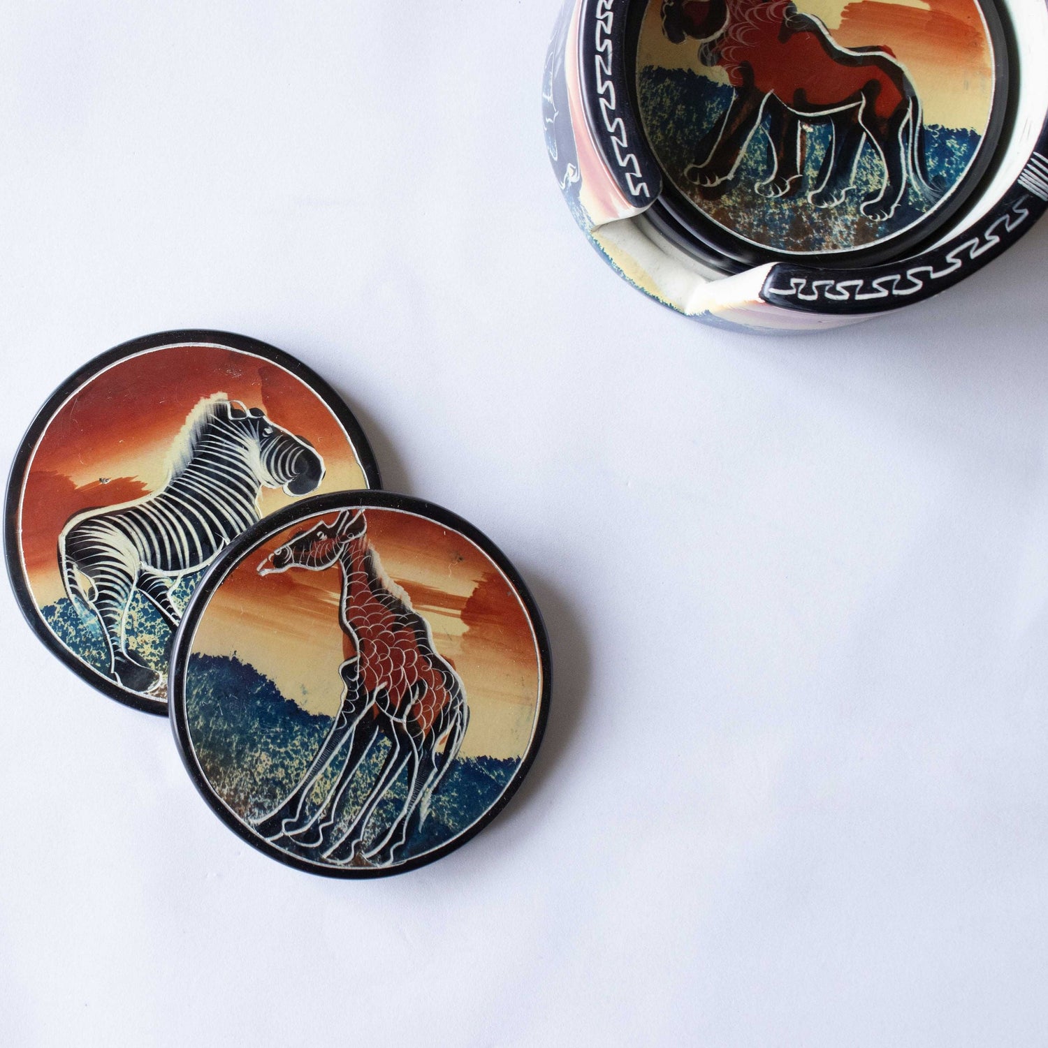 Handmade Coasters - Animals Drawn
