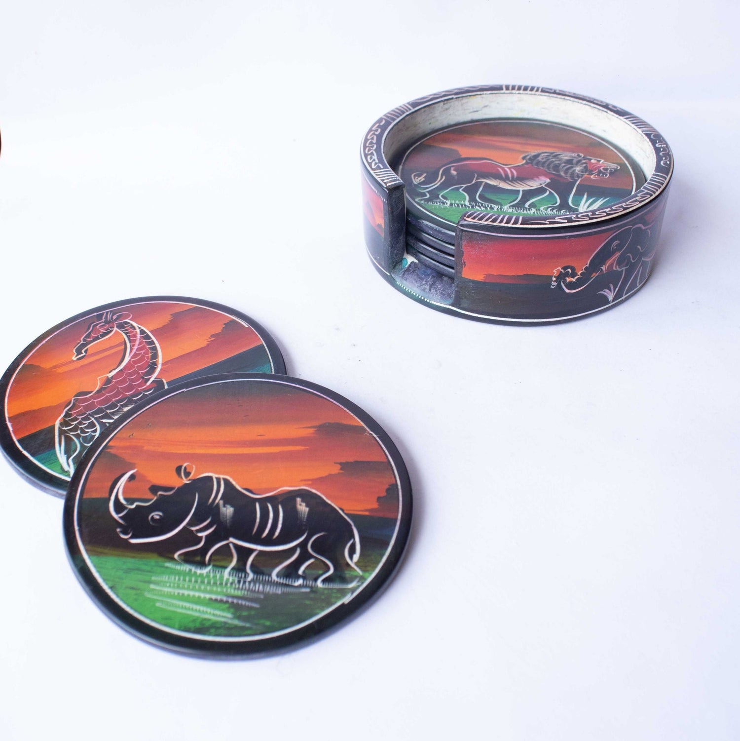 Handmade Coasters - Animals Drawn