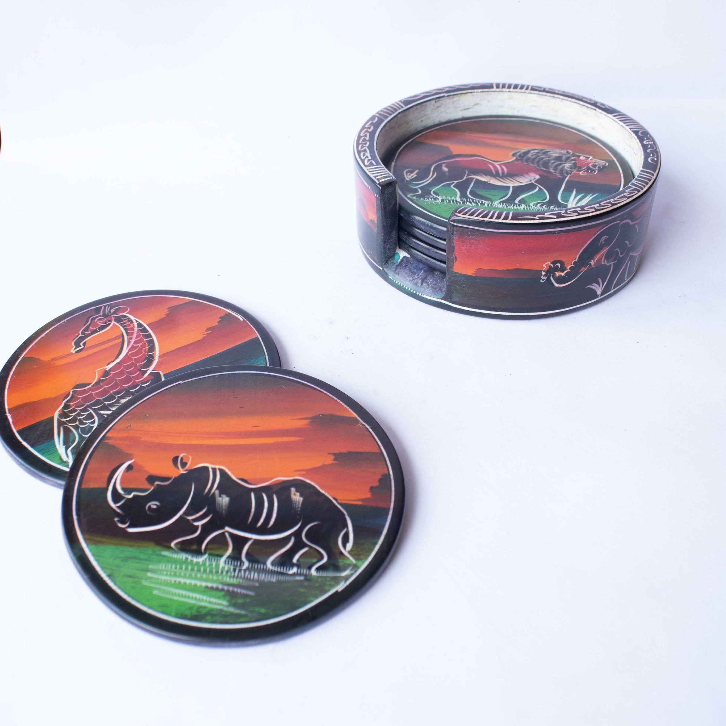 Handmade Coasters - Animals Drawn