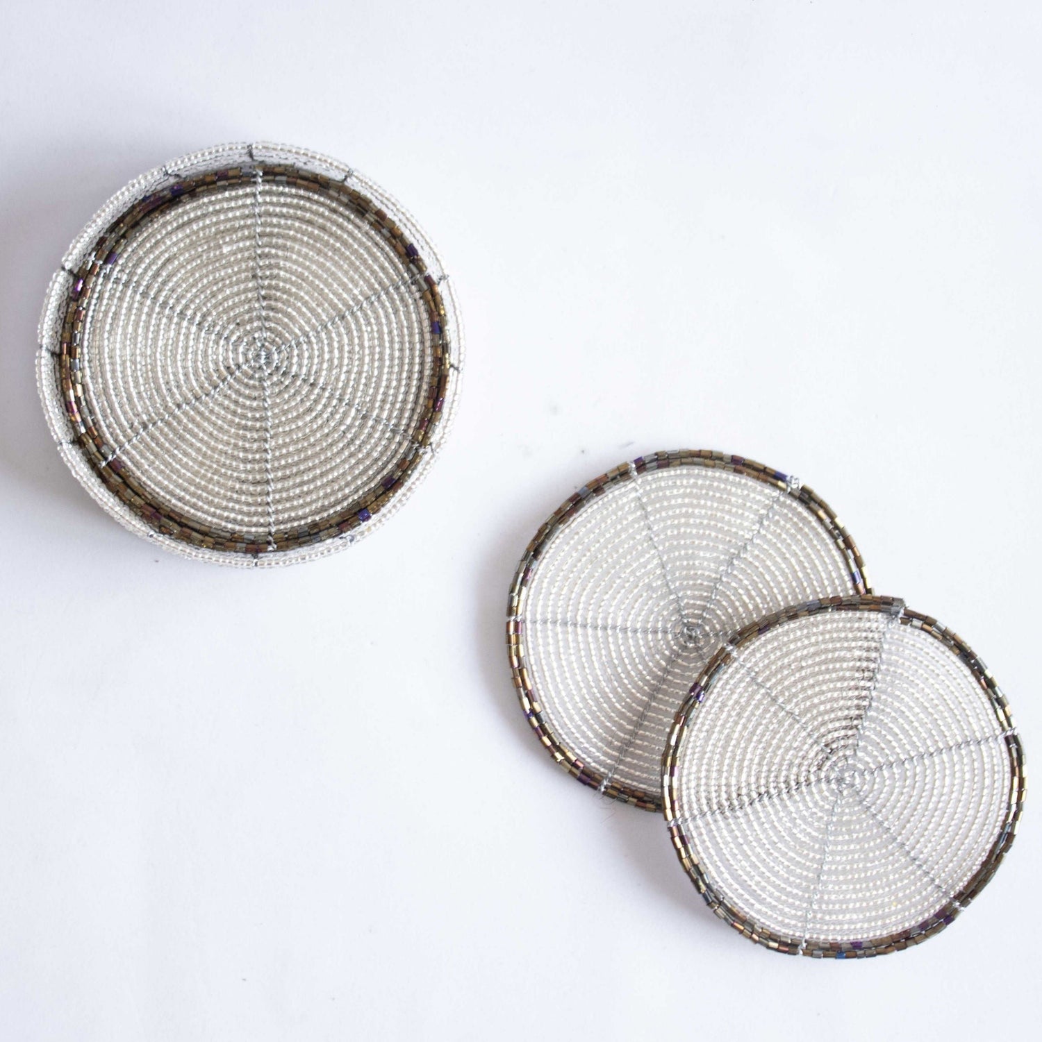 Beaded Coasters with Case - Set of Six