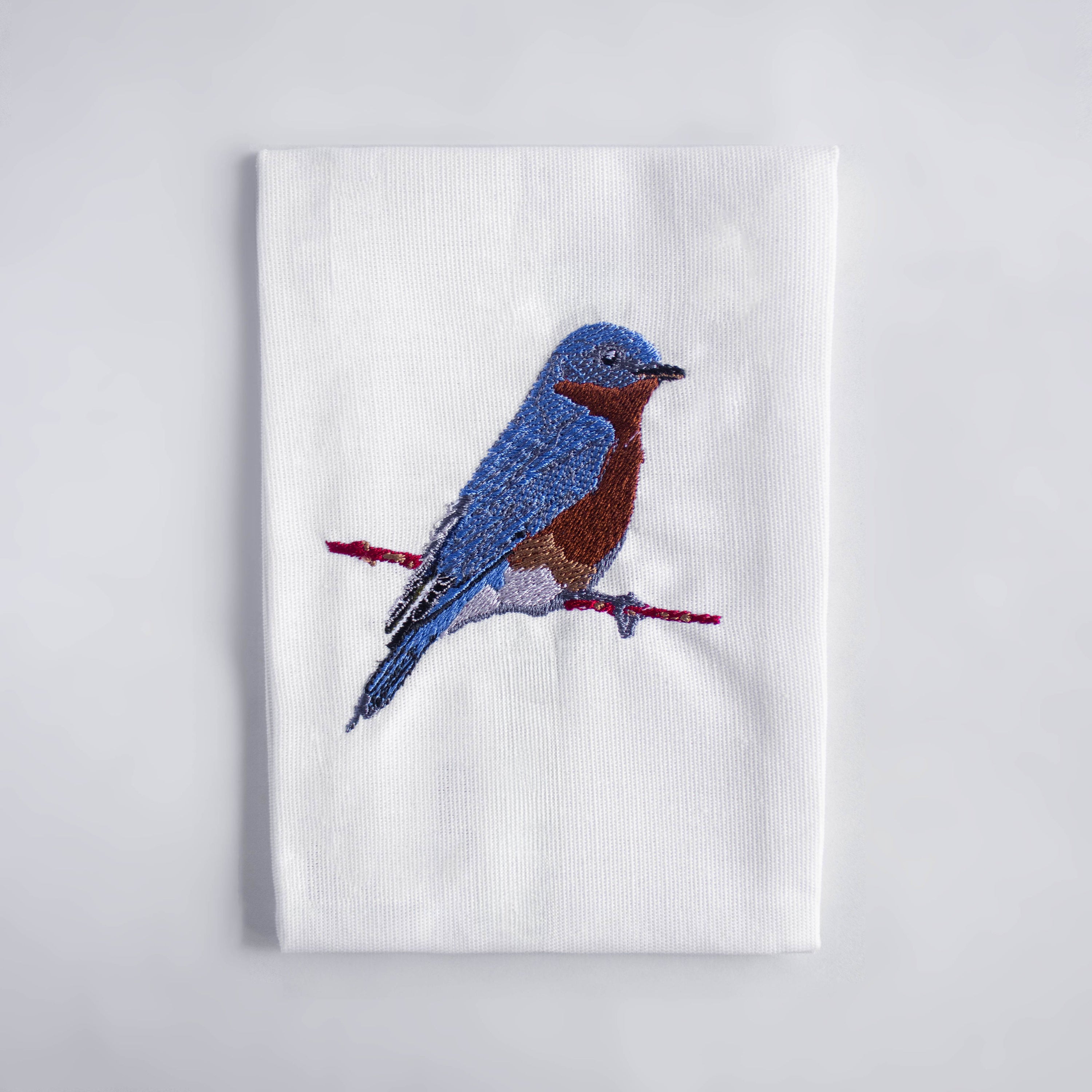 Bird Embroidered Cotton Cloth Napkins - Handmade Set