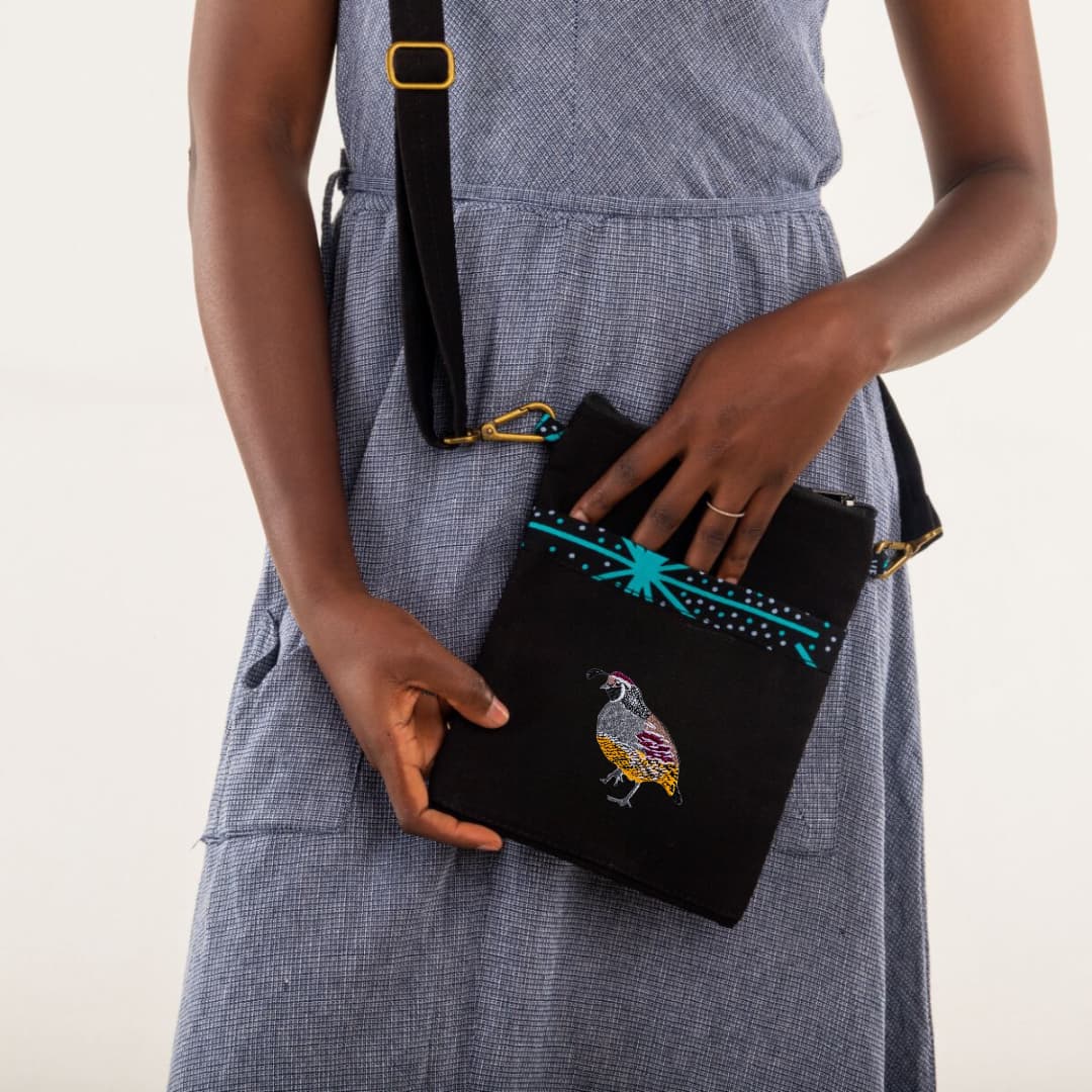 Quail Essentials Bag, Canvas Crossbody Purse
