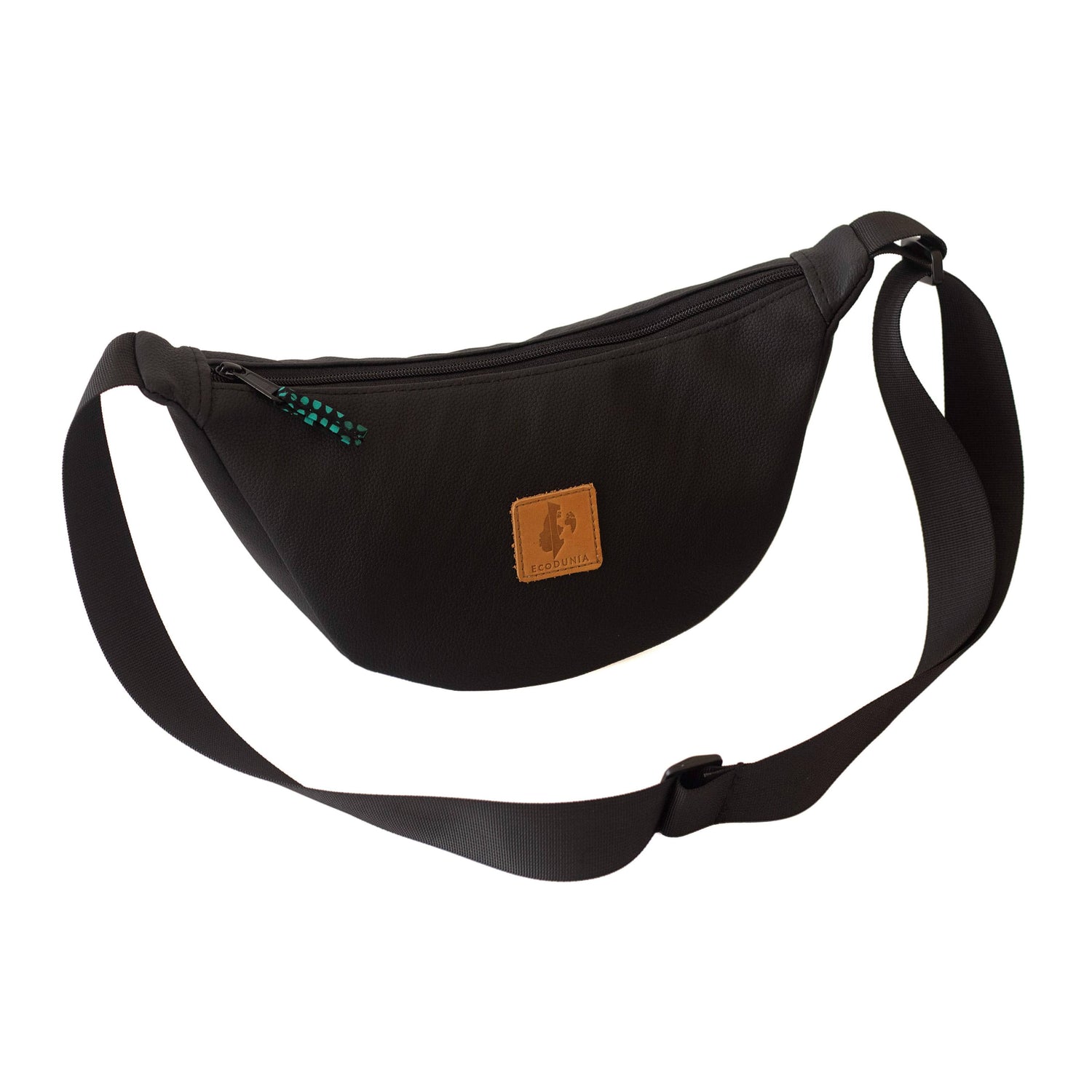 Black Vegan Leather Rounder Mini Shoulder Bag Ecodunia