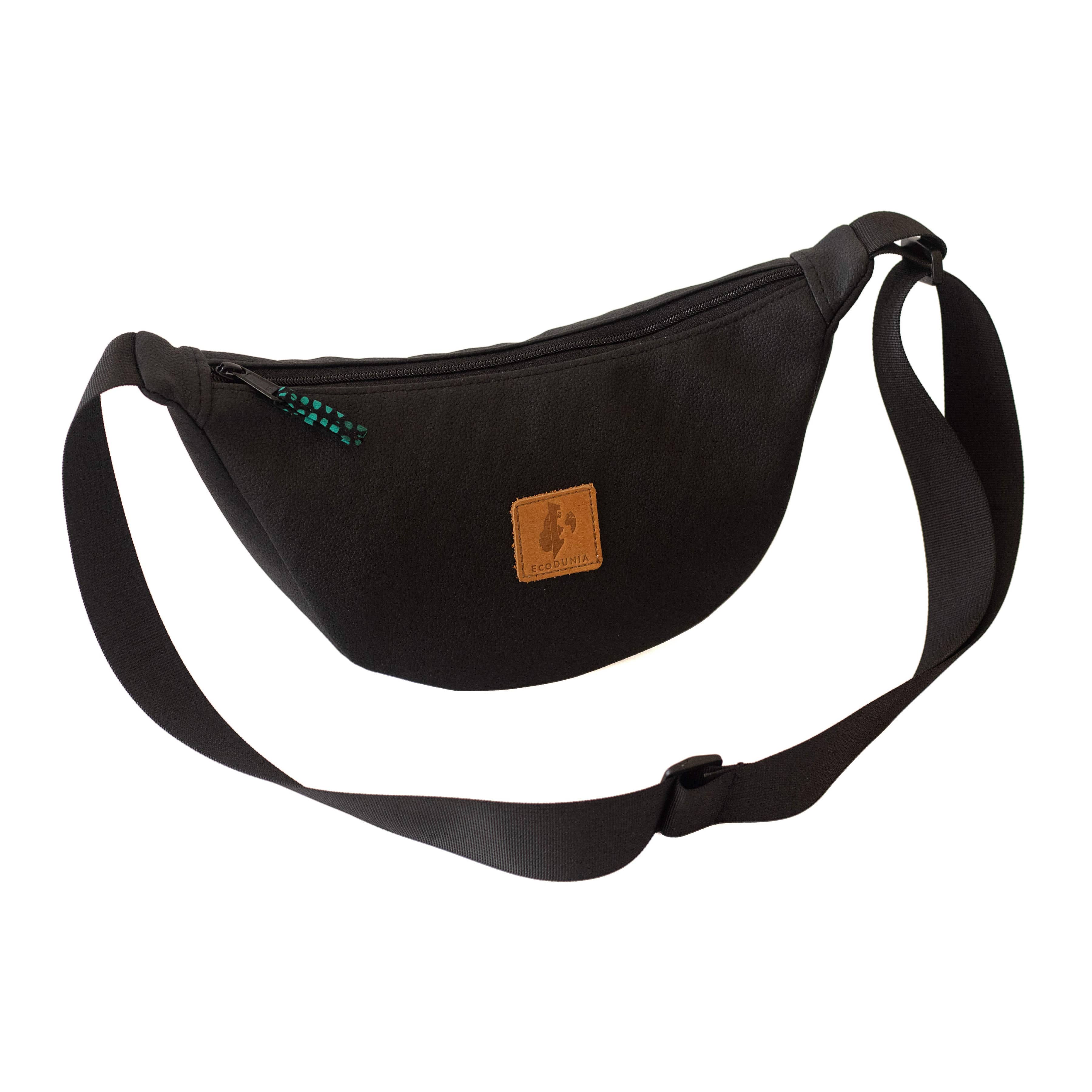 Black Vegan Leather Rounder Mini Shoulder Bag Ecodunia