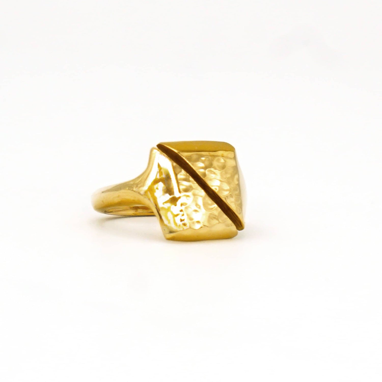 Brass Adjustable Open Signet Ring - Athi