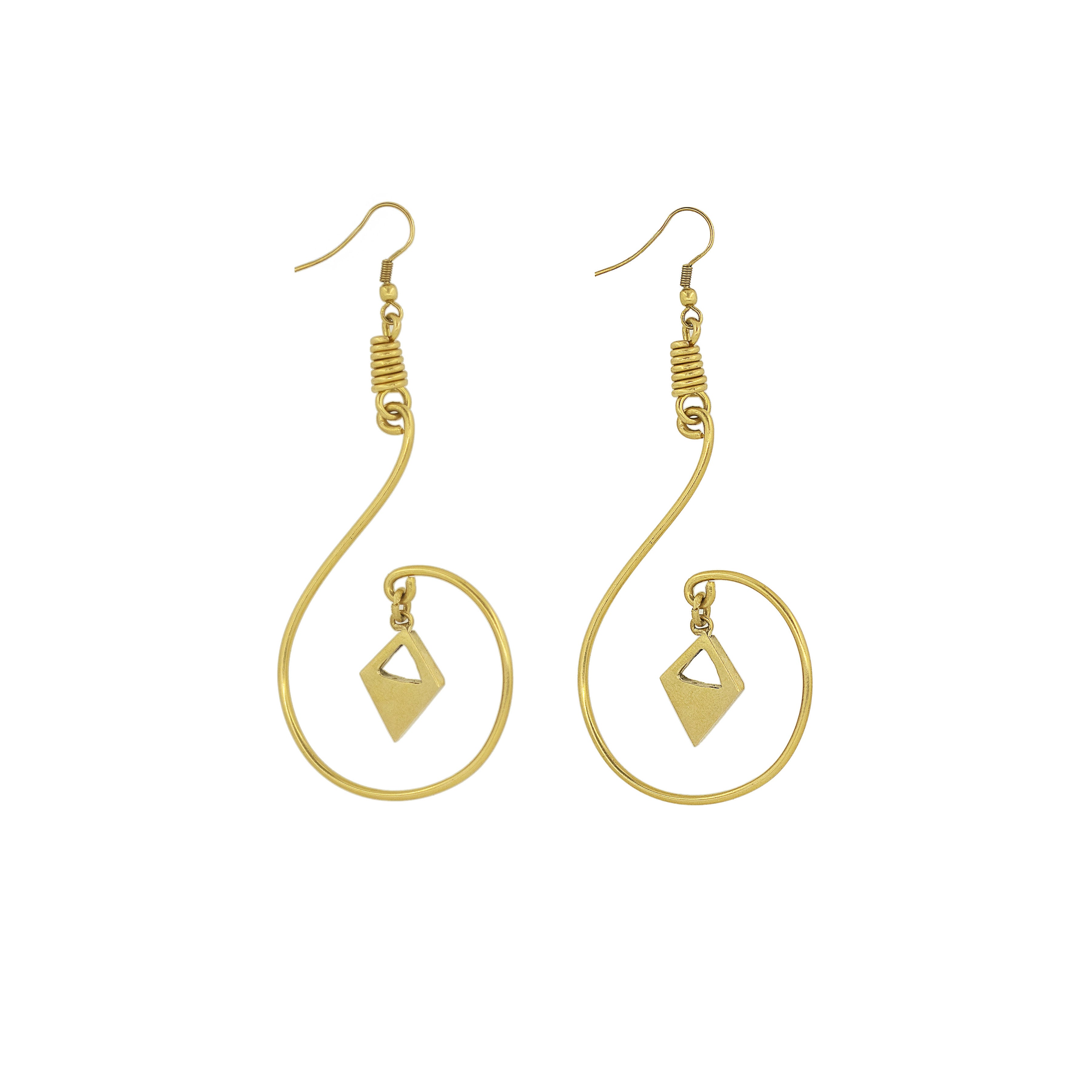 Nuru Brass Wire Work Earrings for Women