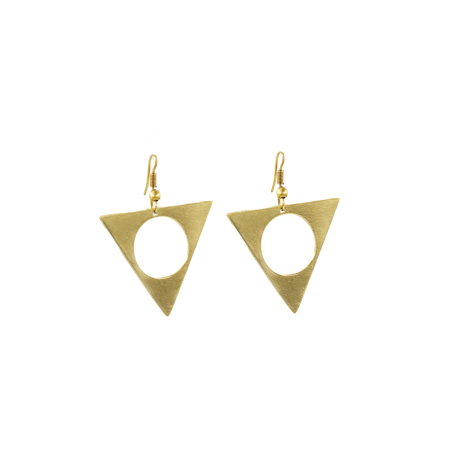 Lia Brass Triangle Earrings for Women