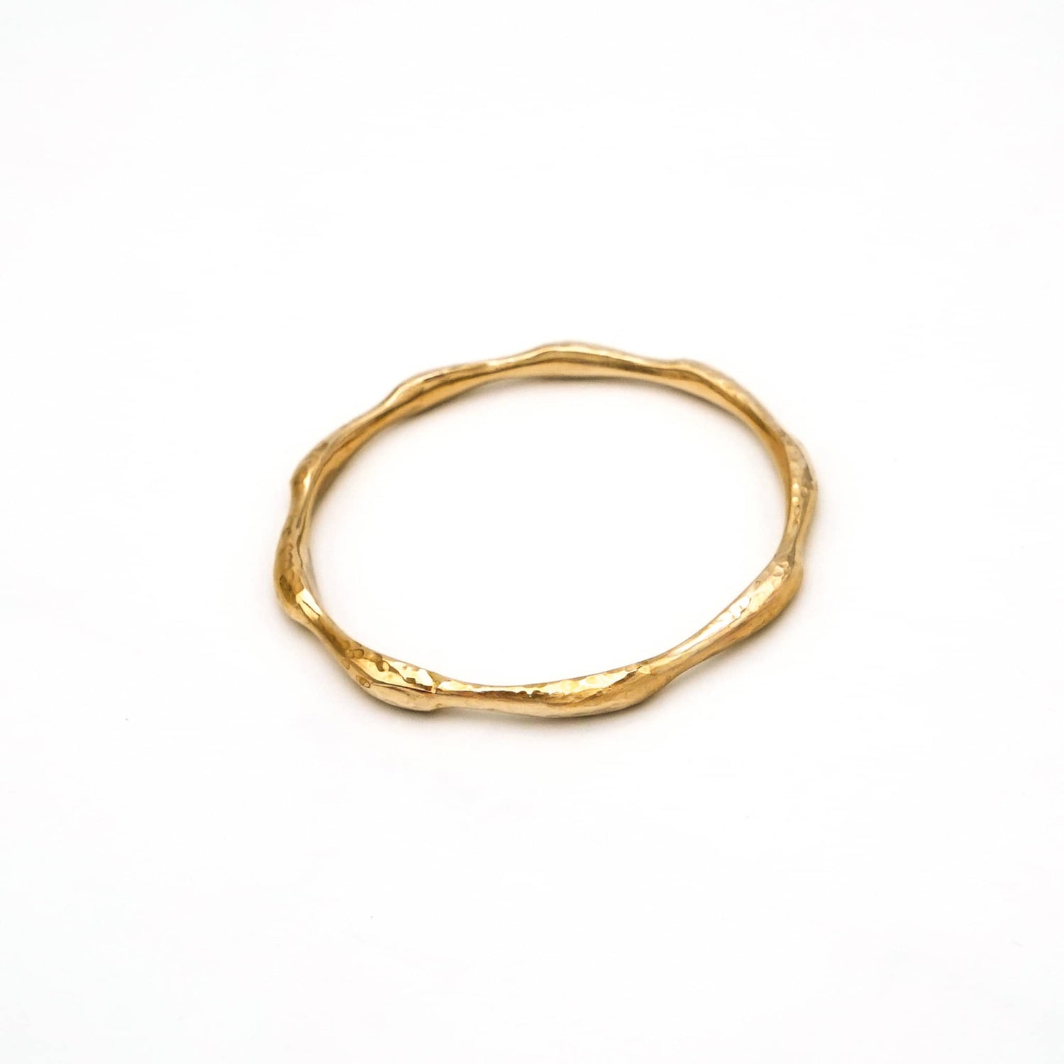 Handmade Brass Golden Twist Bangle, Bracelet - Sema Hammered