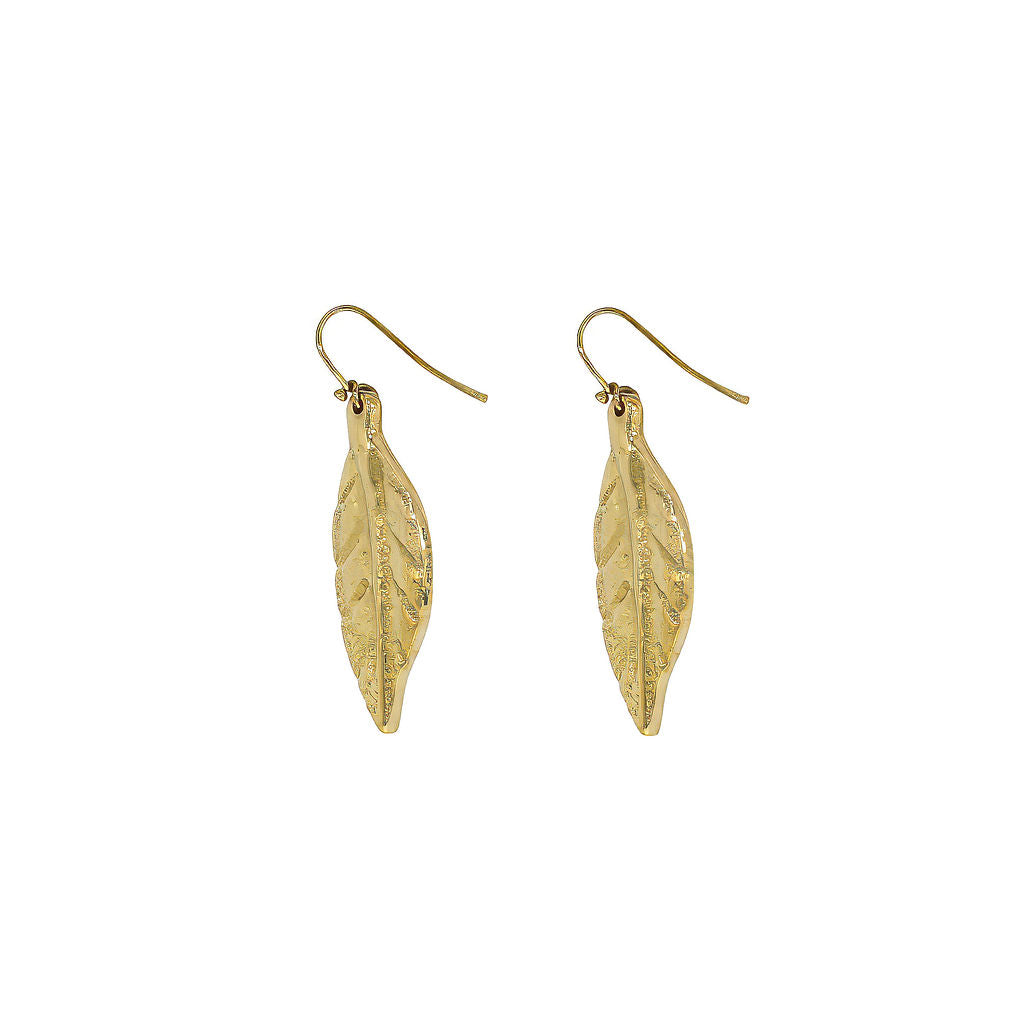 Brass Palm Leaf Earrings for Women - Tawi ECODUNIA