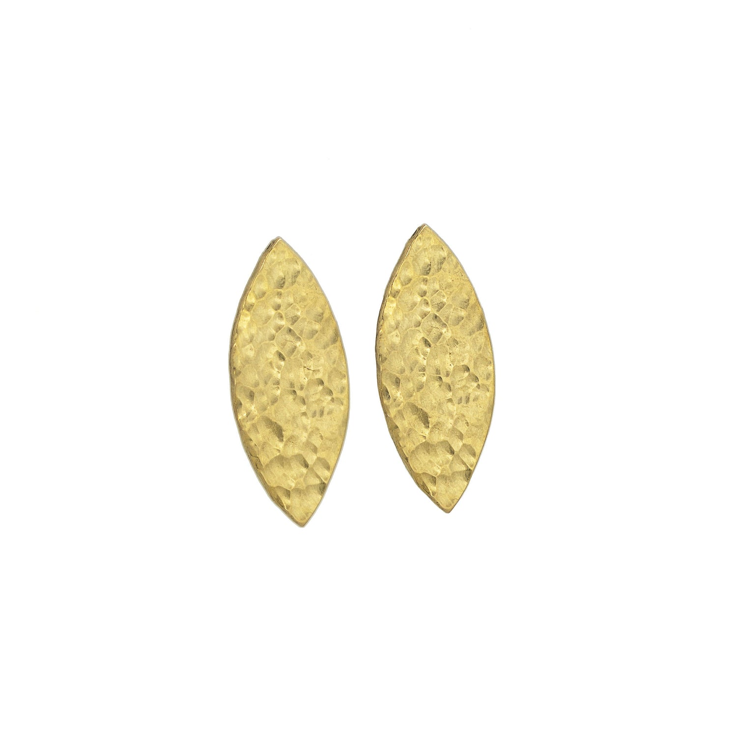 Brass Hammered Shield Earrings for Women - Jiji