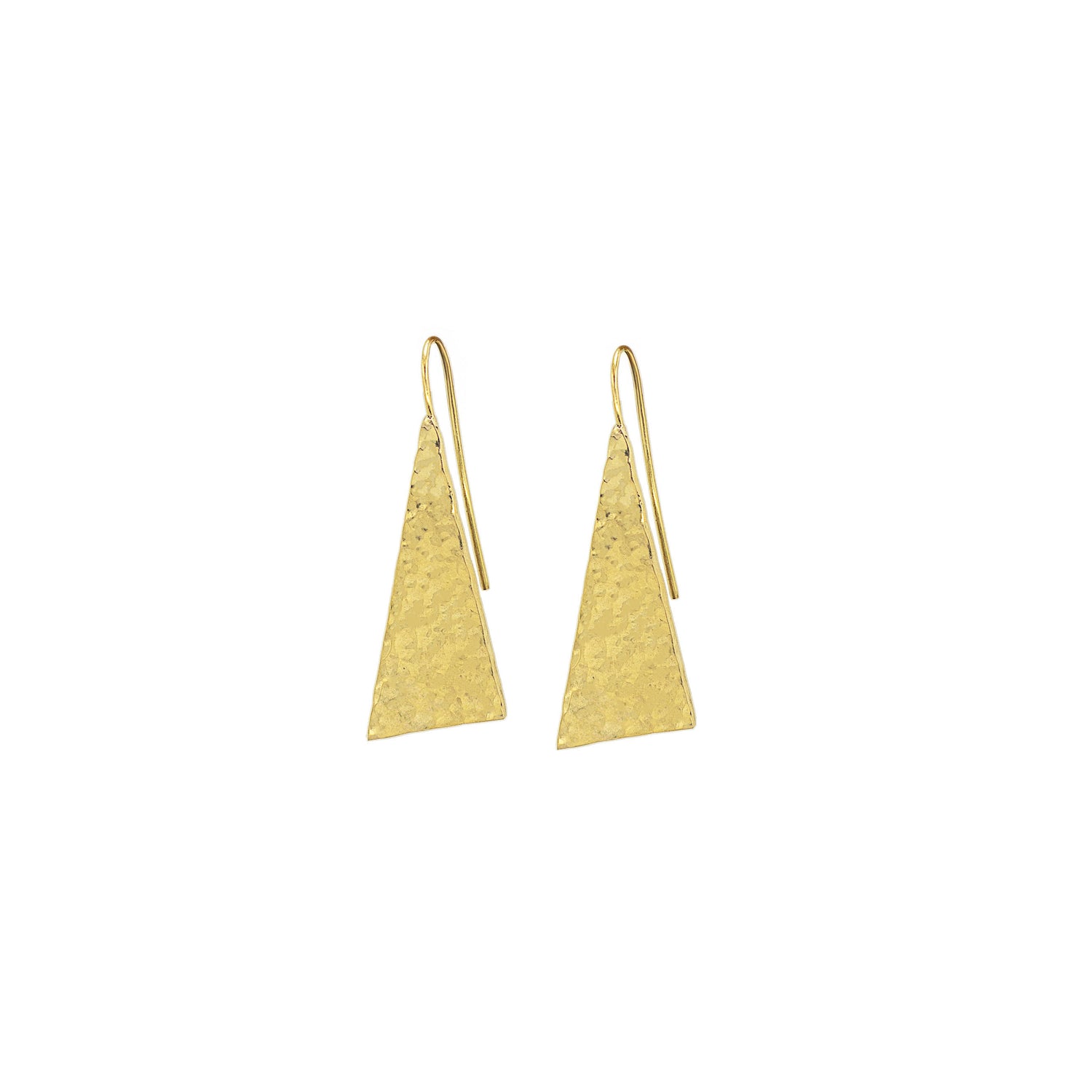 Brass Long Star Triangle Earrings for Men and Women- Ziwa