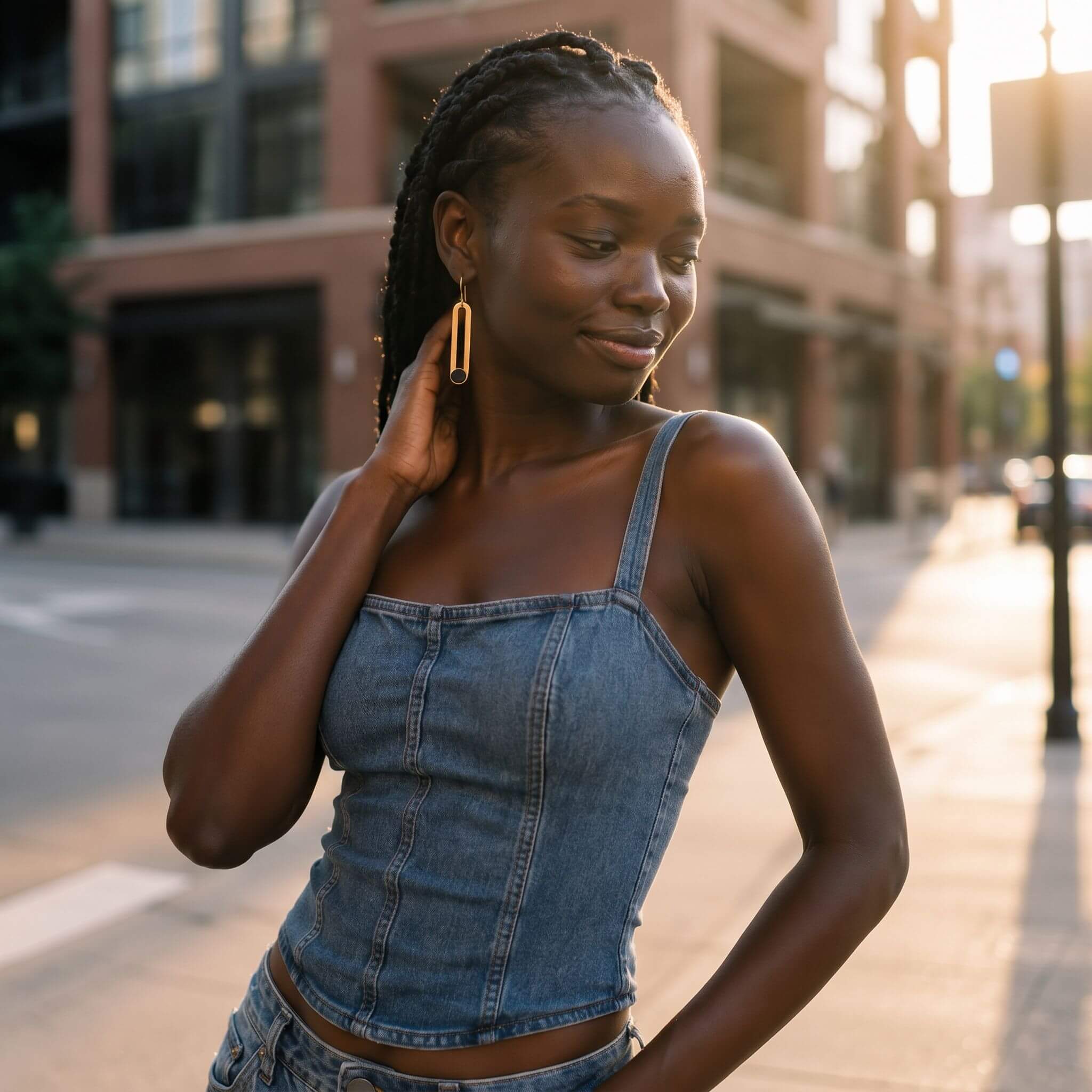 Brass & Horn Drop Hoop Earrings | Lila Ecodunia