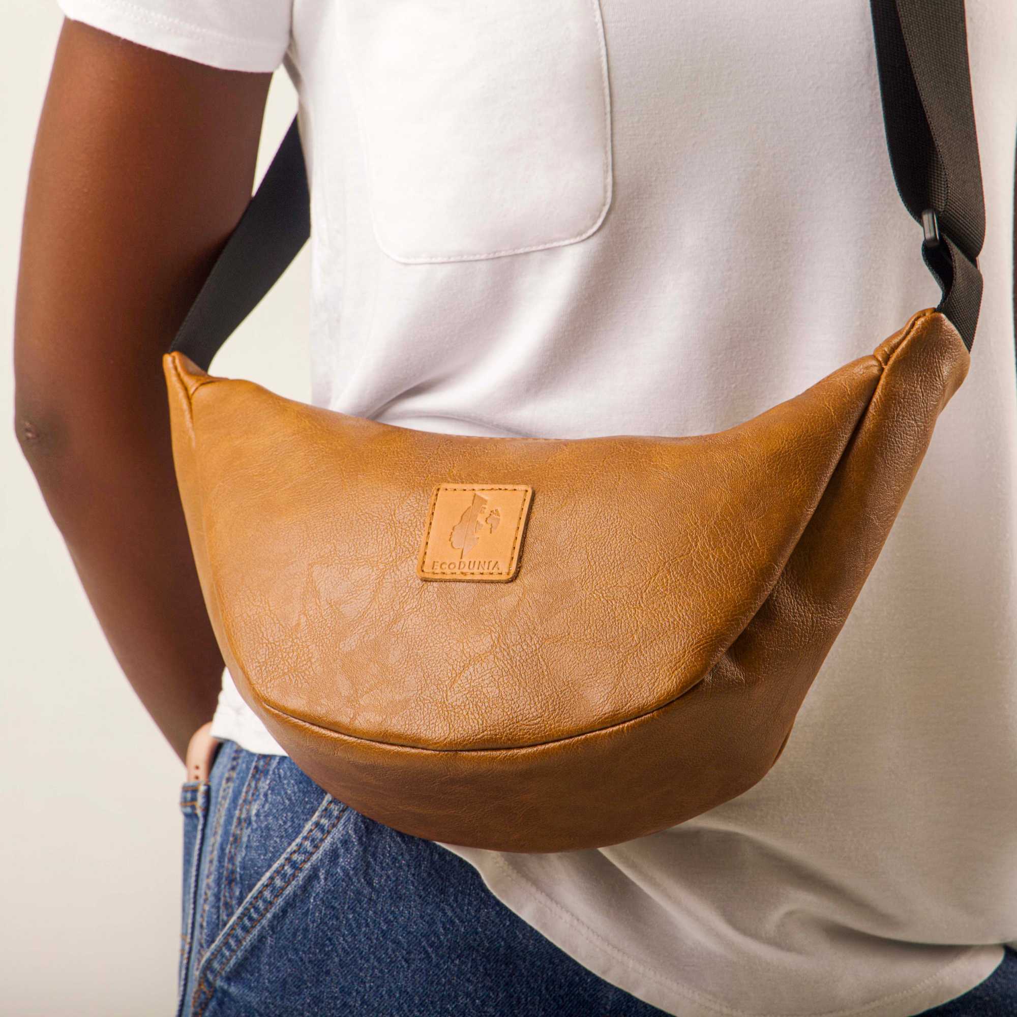 Round Mini Vegan Leather Shoulder Bag - Vegan Leather Purse