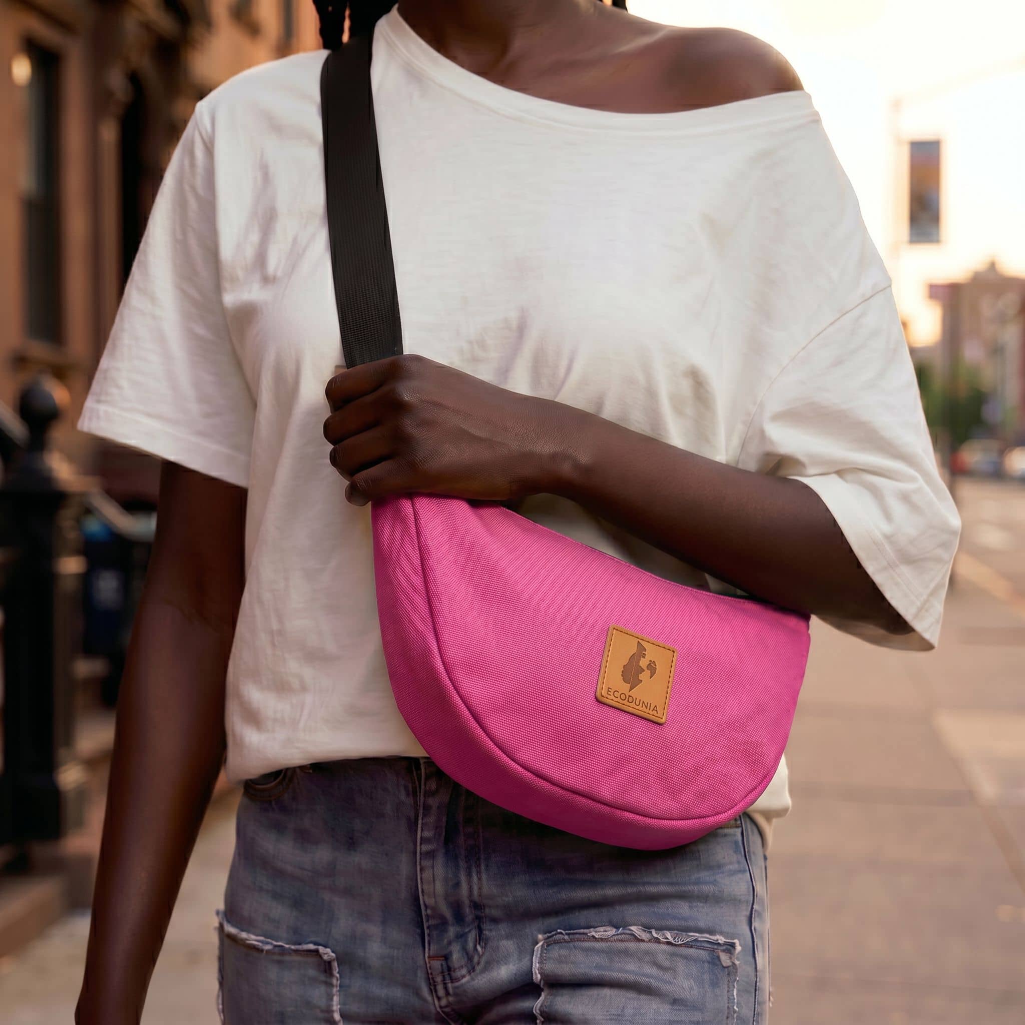 Canvas Forest Green Round Mini Shoulder Bag