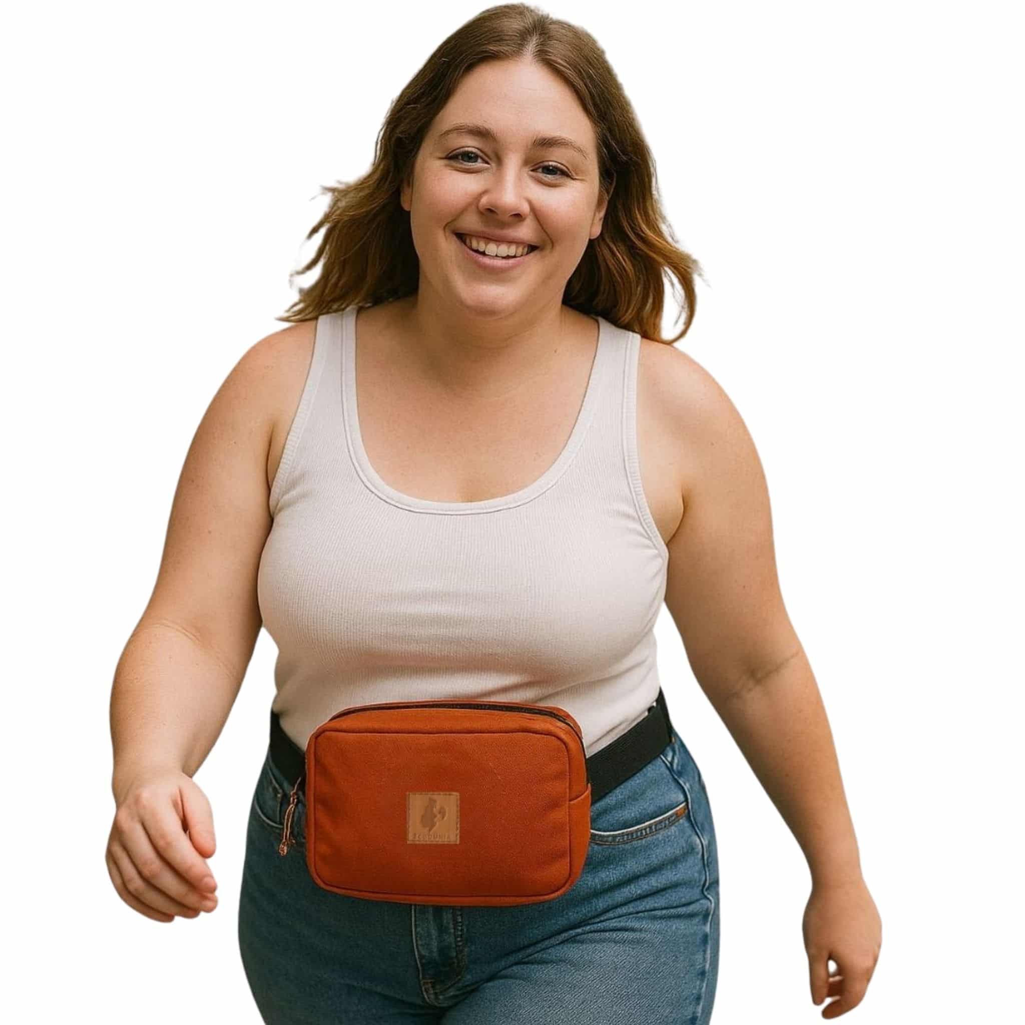 Canvas Crossbody Belt Bag Pouch, The Everywhere Belt Bag #color_rust