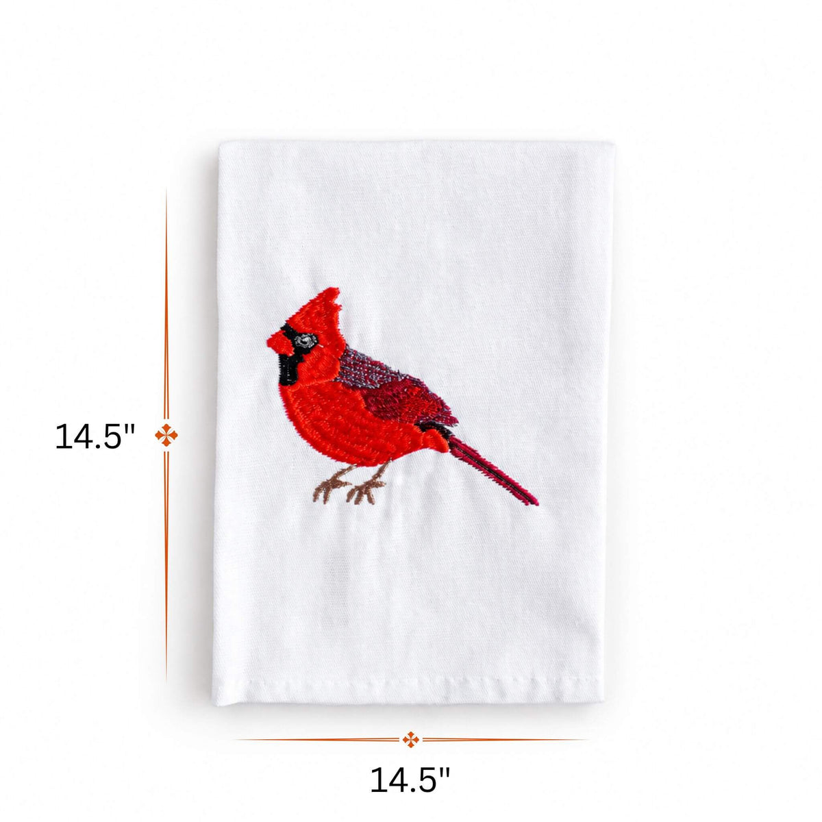 Bird Embroidered Cotton Cloth Napkins - Handmade Set #birds_cardinal
