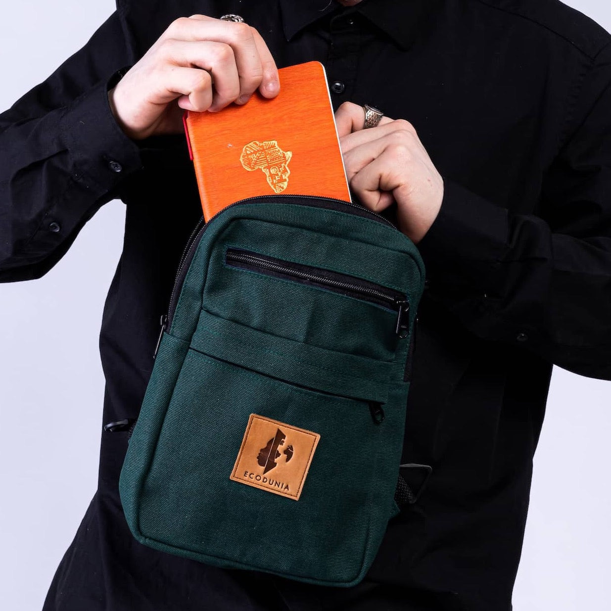 Large Canvas Crossbody Sling Bags #color_forest-green