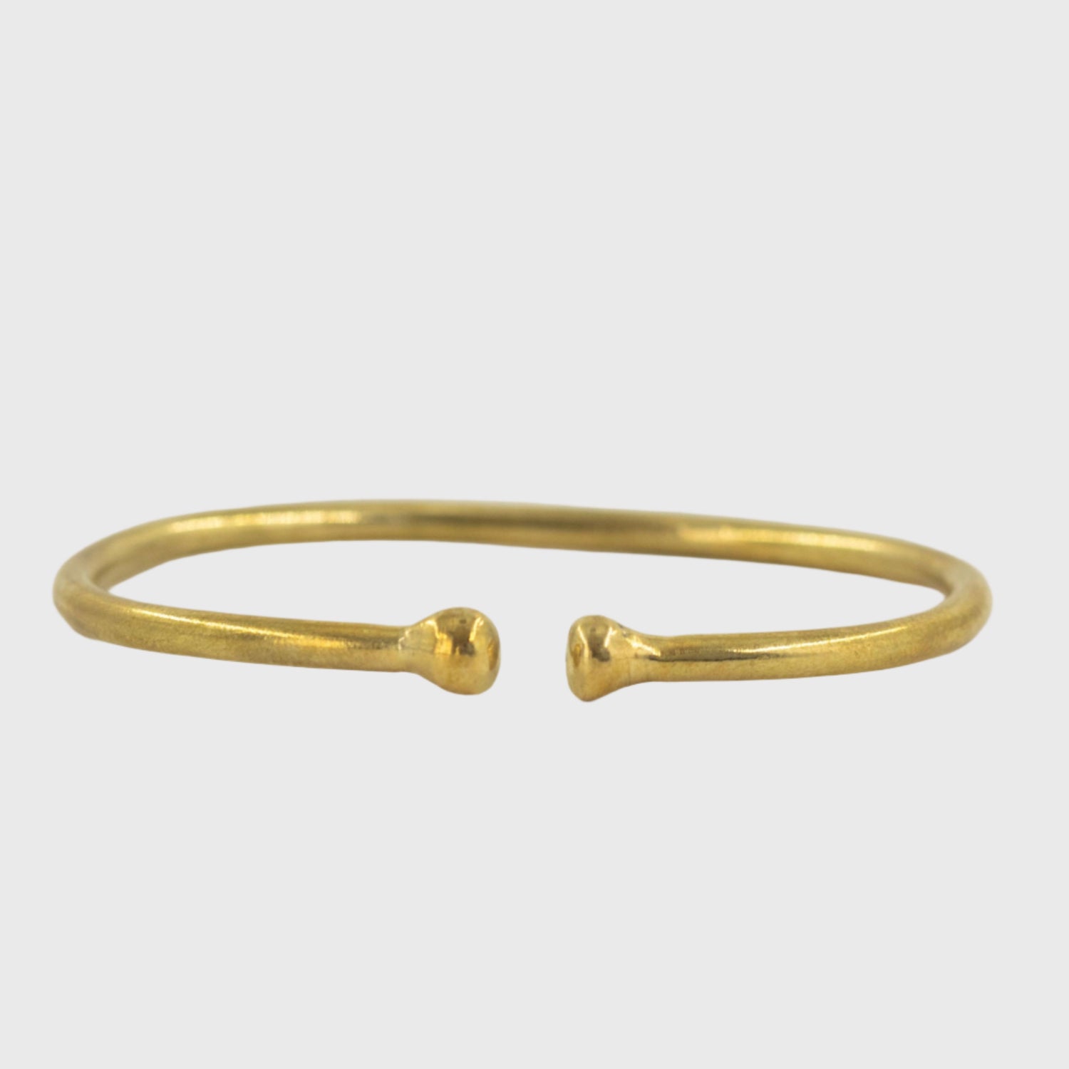 Double Dot Open Cuff Bangle Bracelet in Brass for Women - Zari