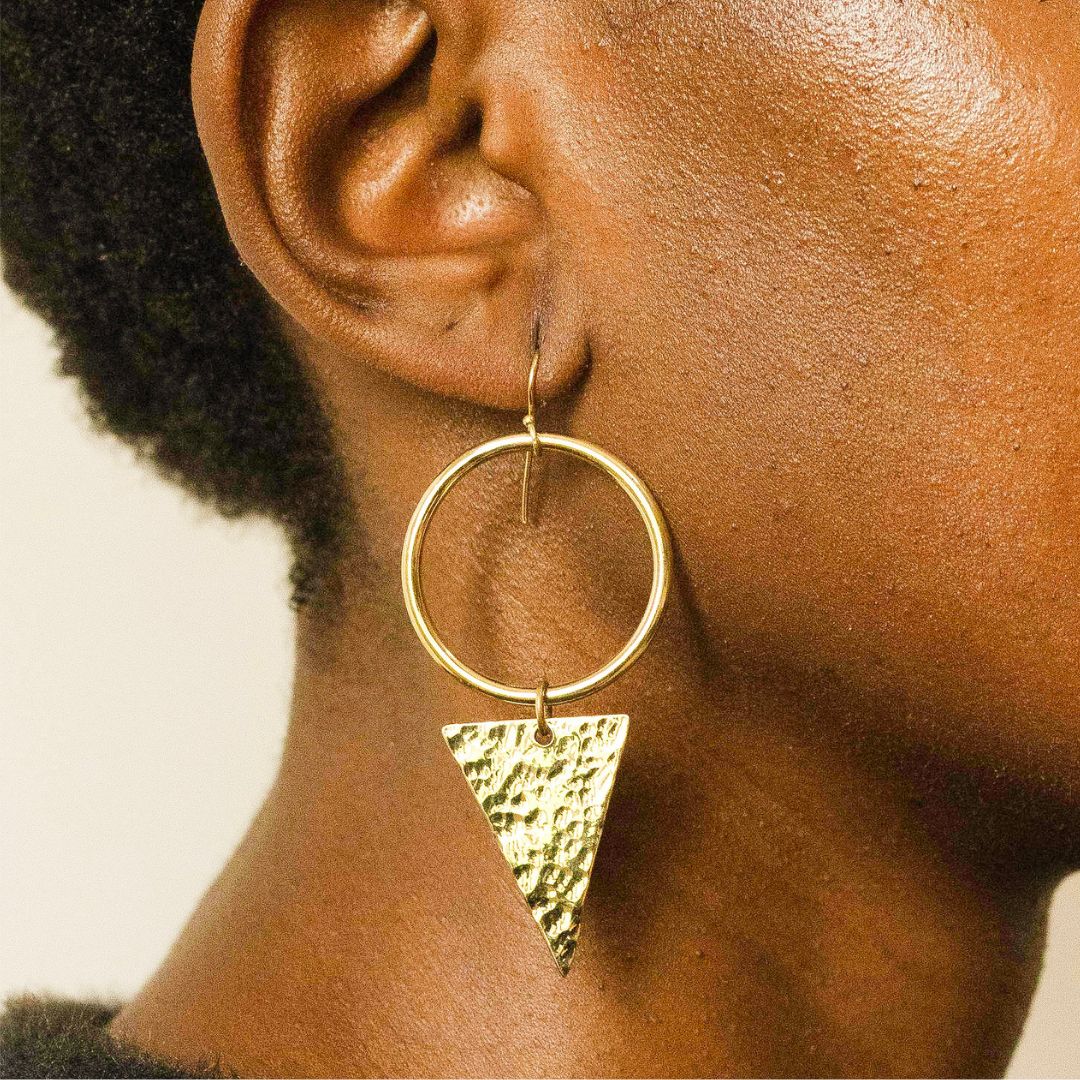 Triangle Dangle Hoops Earrings for Women - Wema