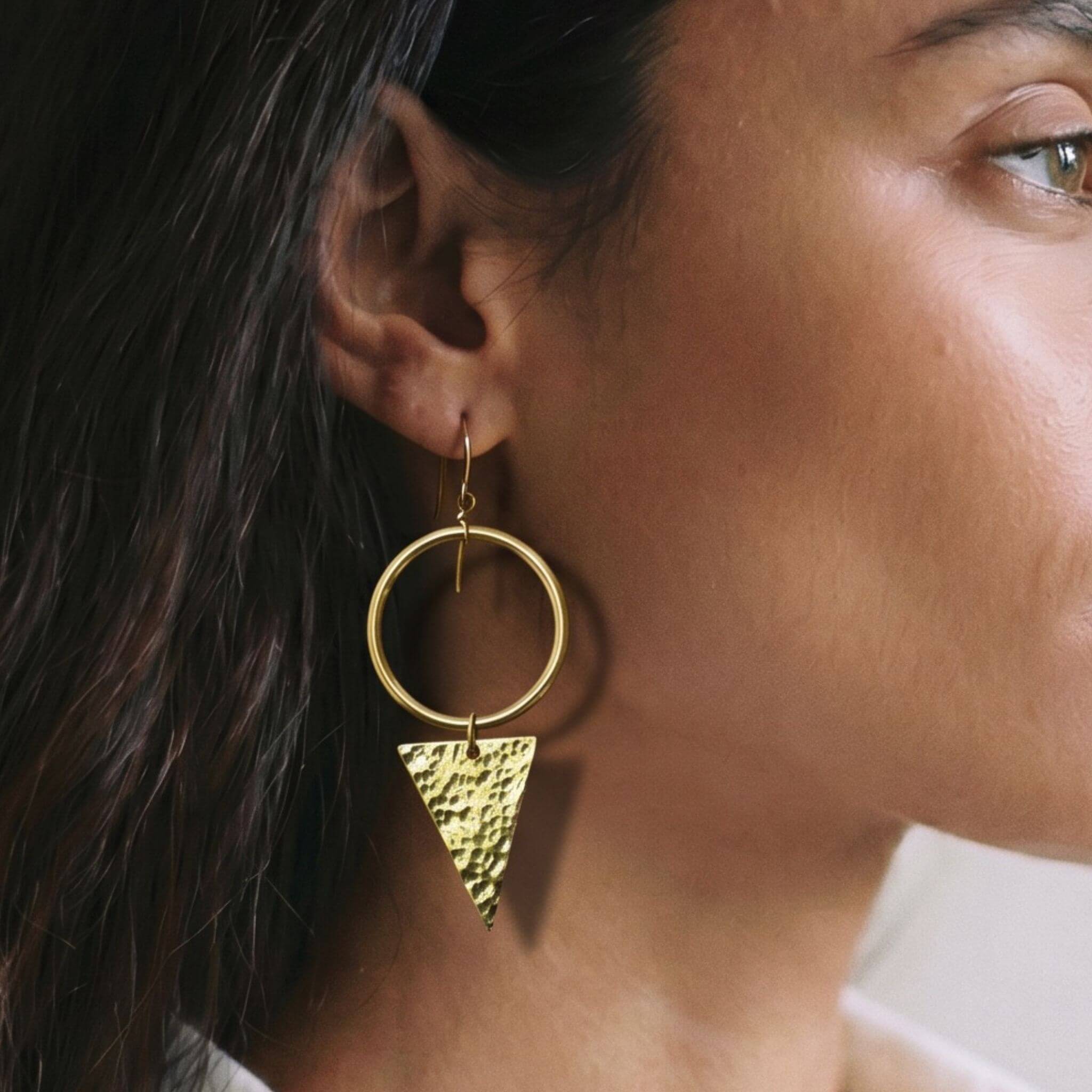 Triangle Dangle Hoops Earrings for Women - Wema