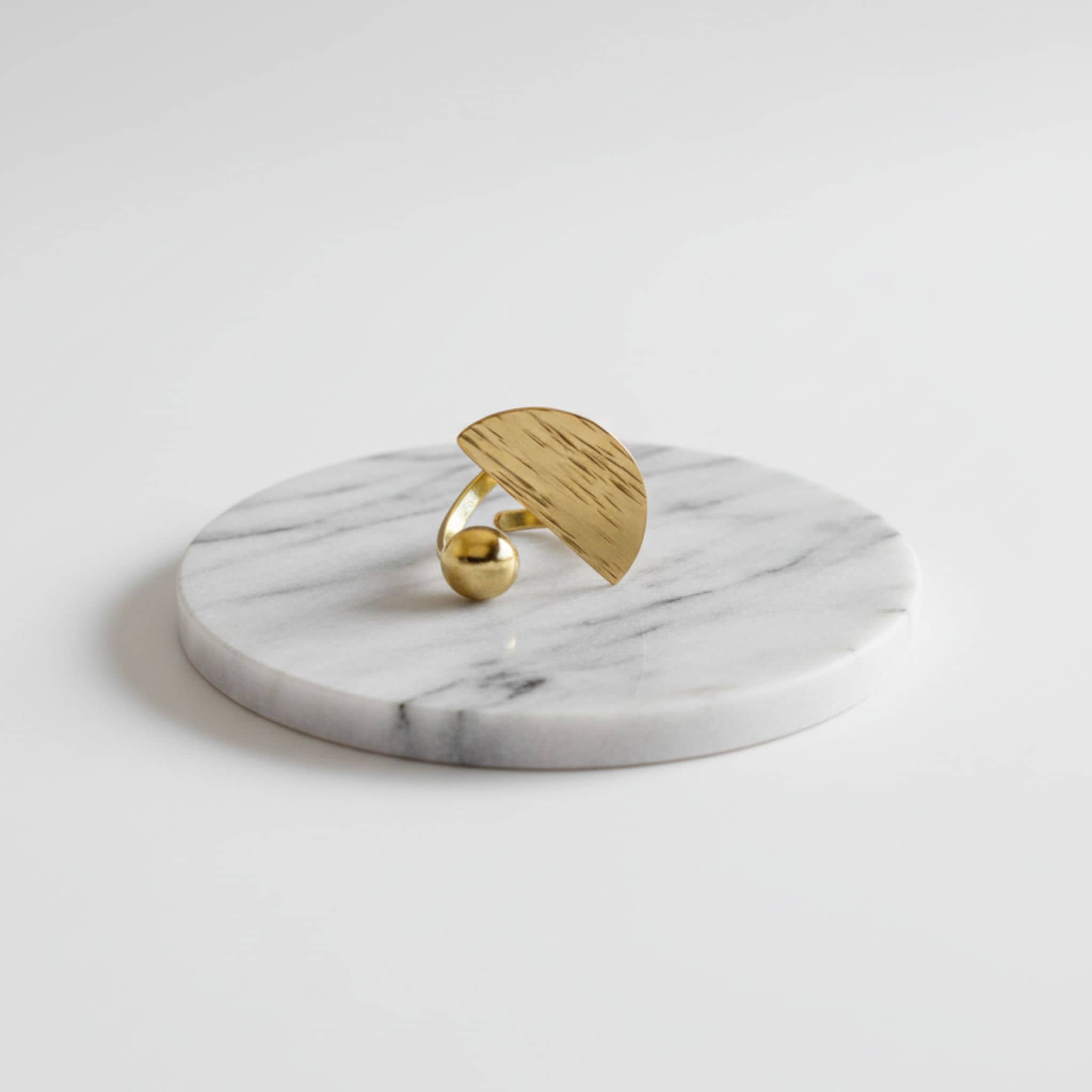 Textured Half Moon Open Ring | Diani