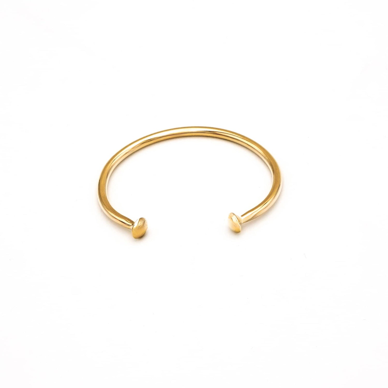 Double Dot Open Cuff Bracelet in Brass - Zari