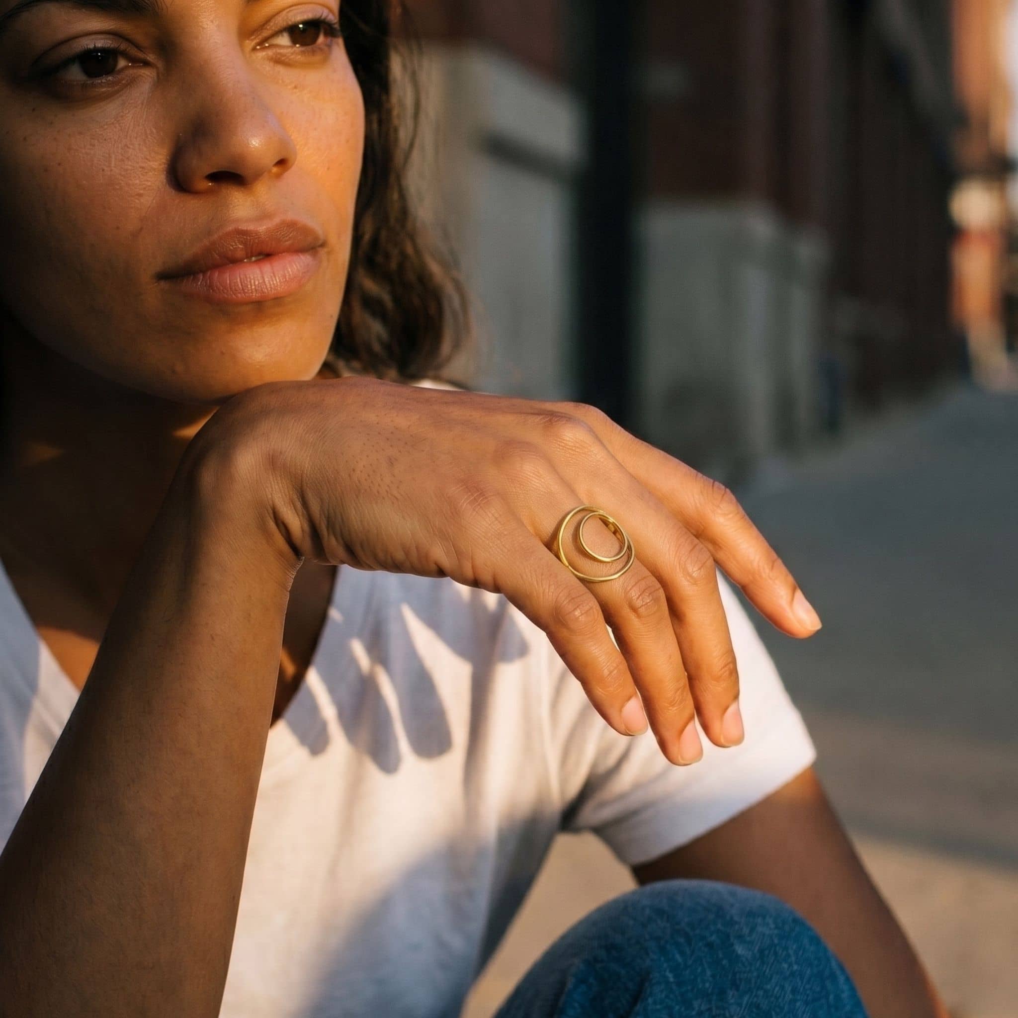 Double Moon Phase Cocktail Ring | Nita - Ecodunia