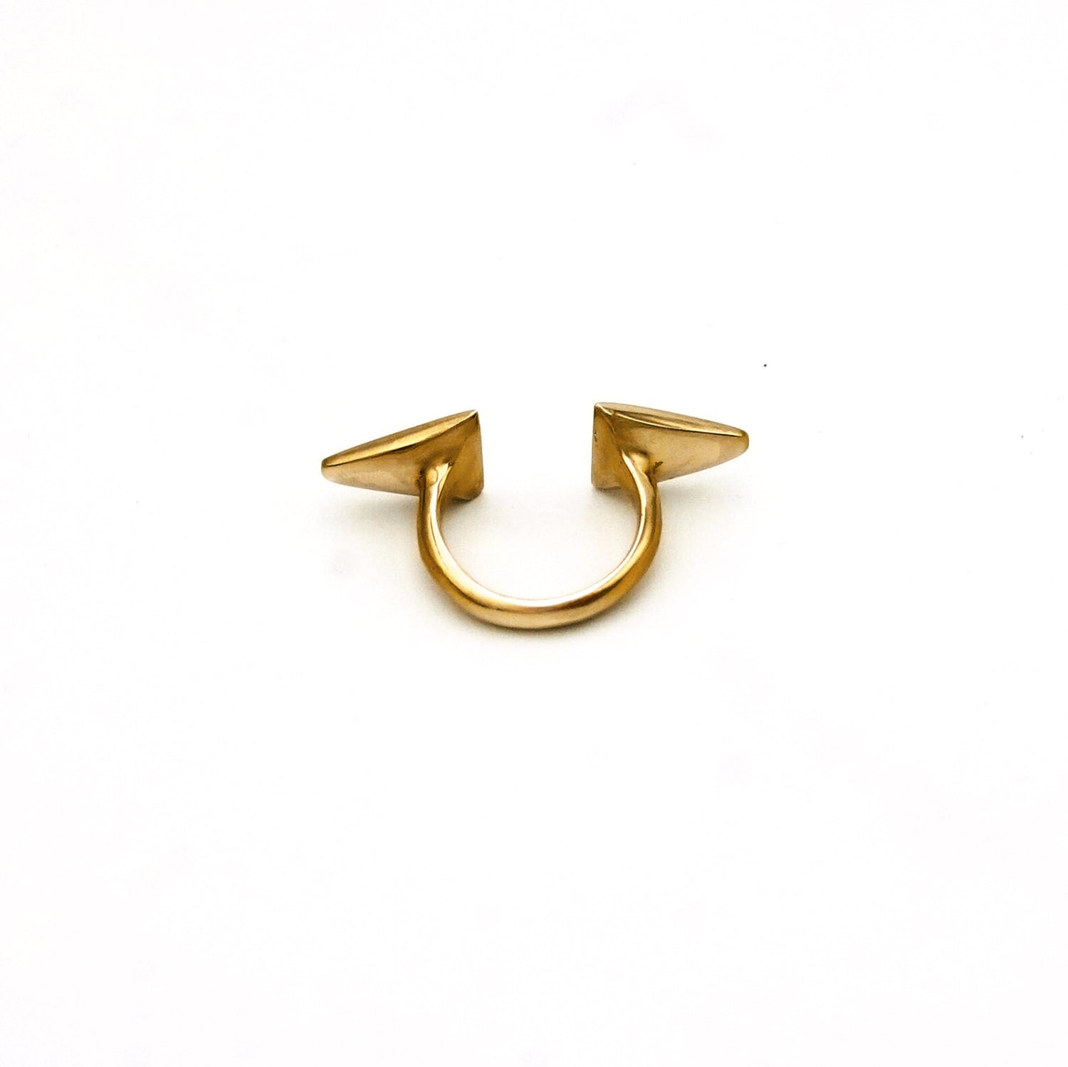Brass Double Open Triangle Adjustable Ring - Mimi