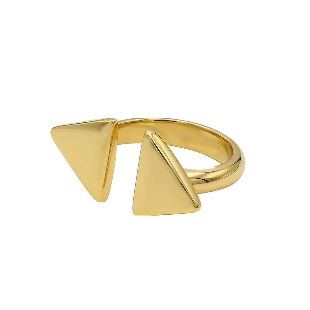 Adjustable Double Triangle Open Ring | Mimi EcoDunia