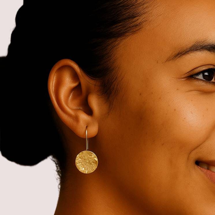 Brass Drop Stud Earrings forMen and Women - Njiwa