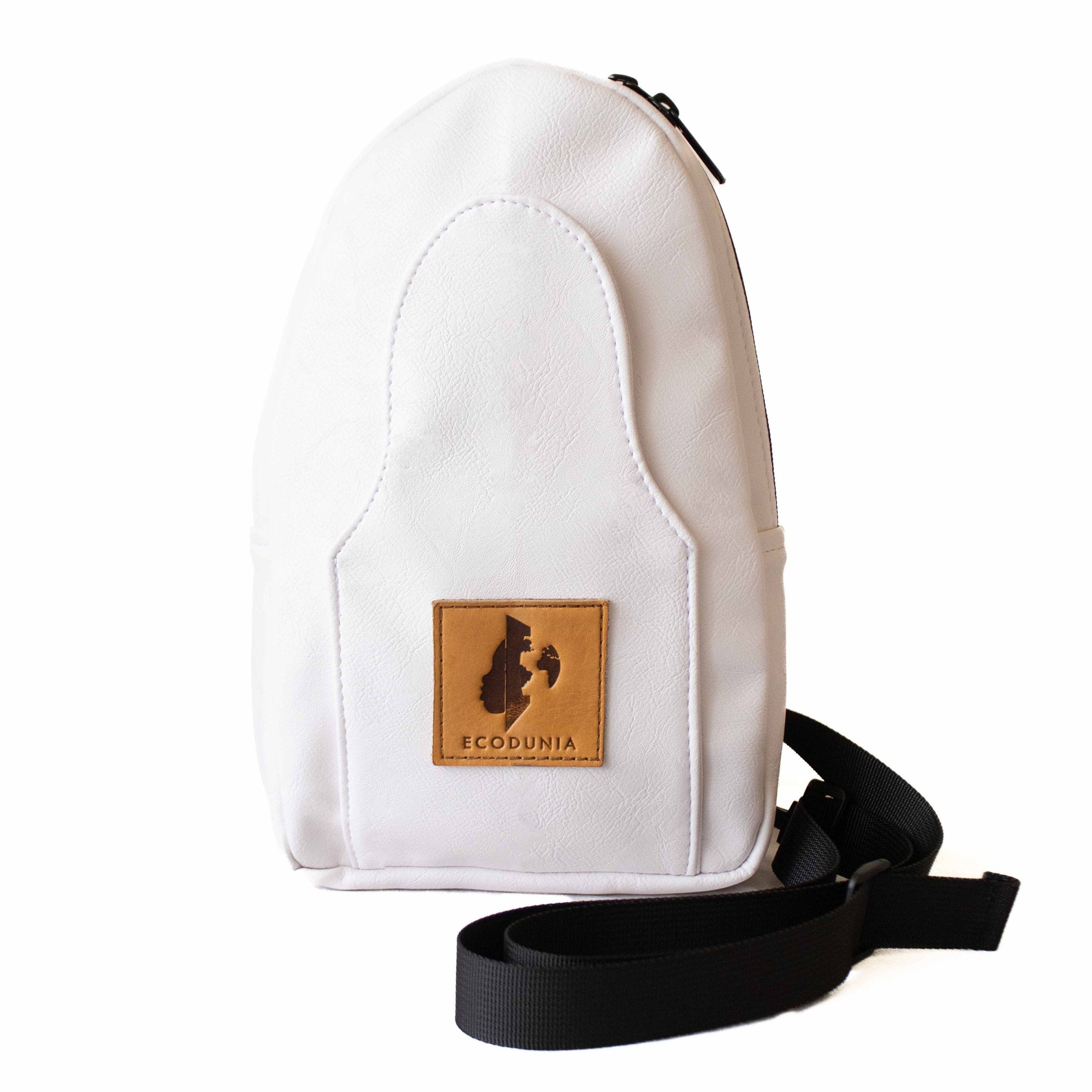 Buru small white vegan leather crossbody sling bag — Ecodunia