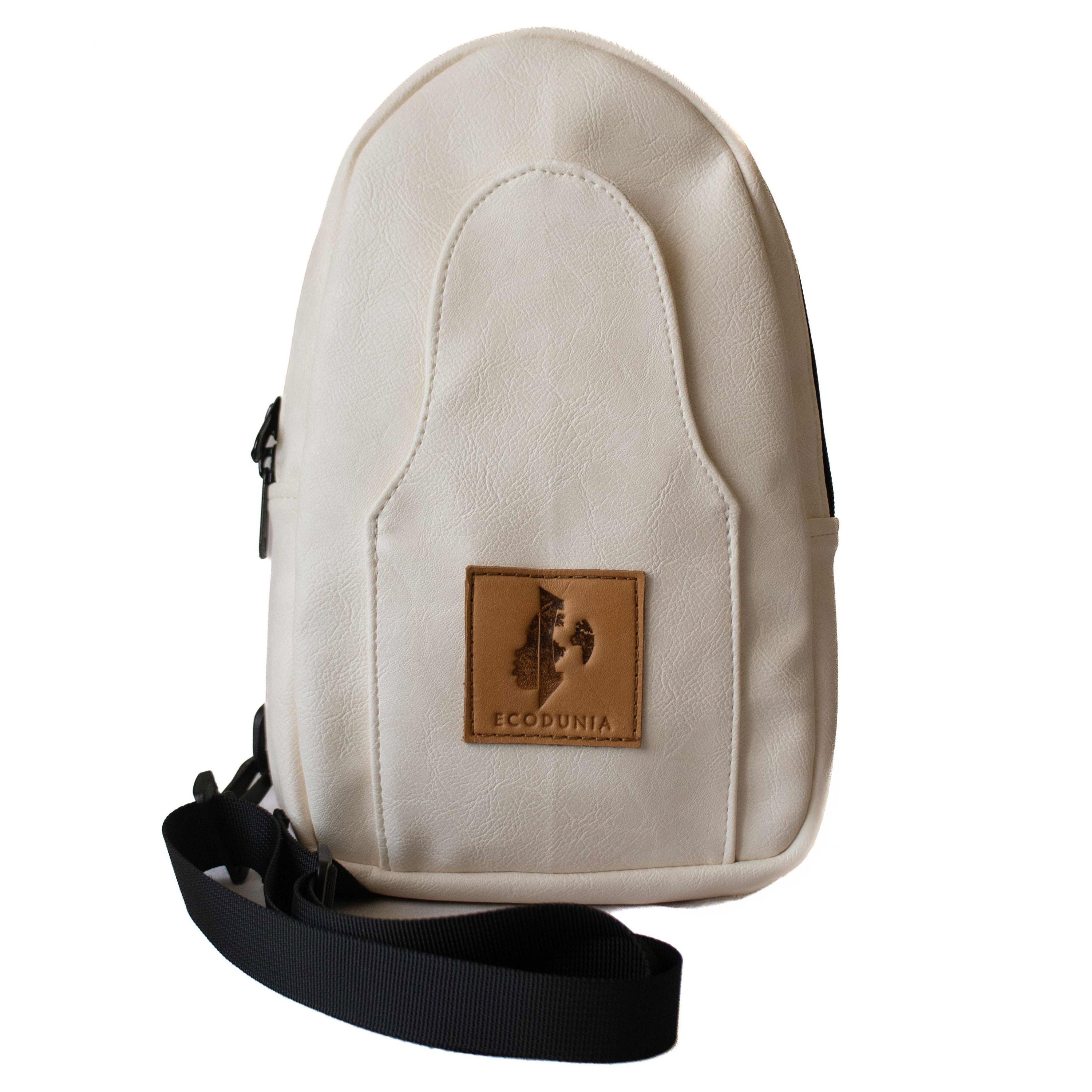 Buru cream vegan leather small crossbody sling bag