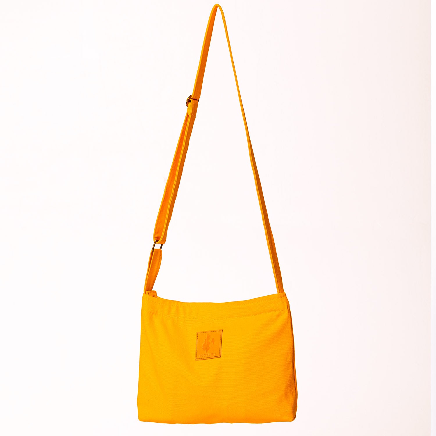 Orange Color Triangle Nylon Shoulder Bag for Women Adjustable