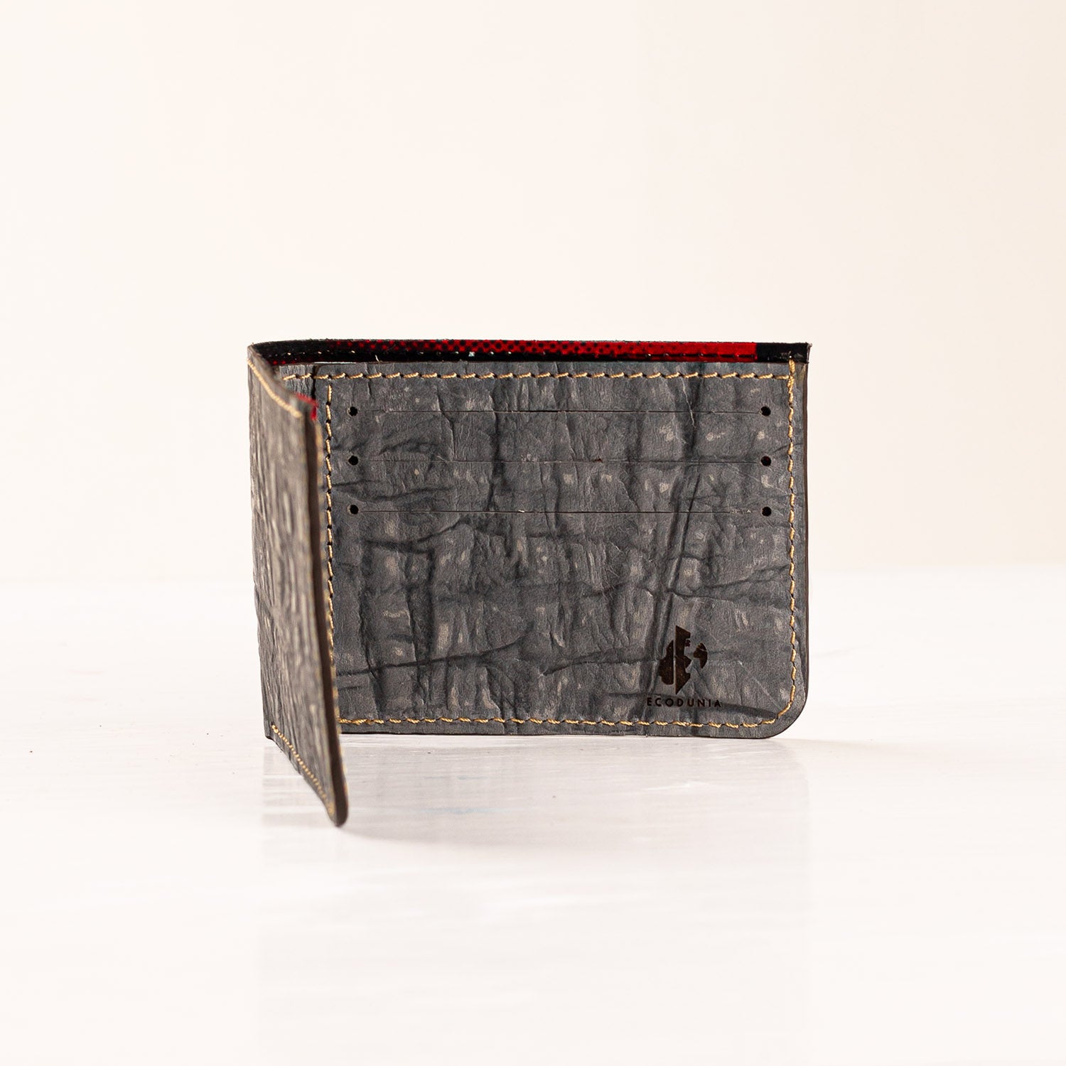 Kifaru Minimalist Leather Wallet - Elephant Print Grey