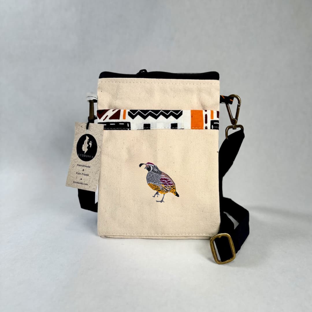 Quail Essentials Bag, Canvas Crossbody Purse