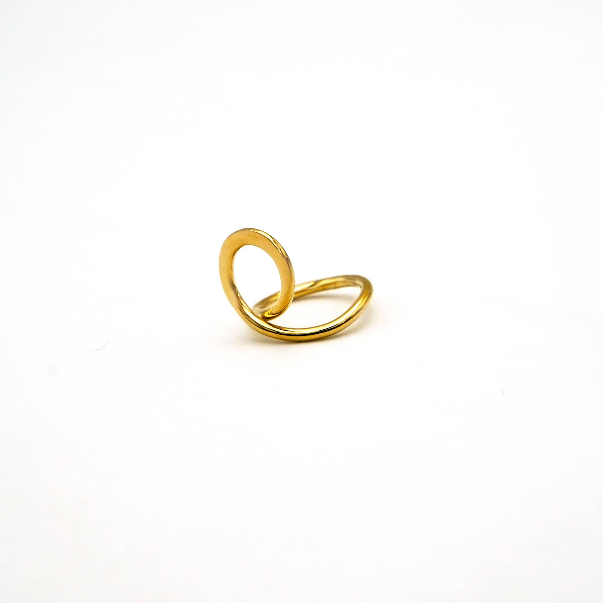 Feni Brass Wave Lucky Eight Ring