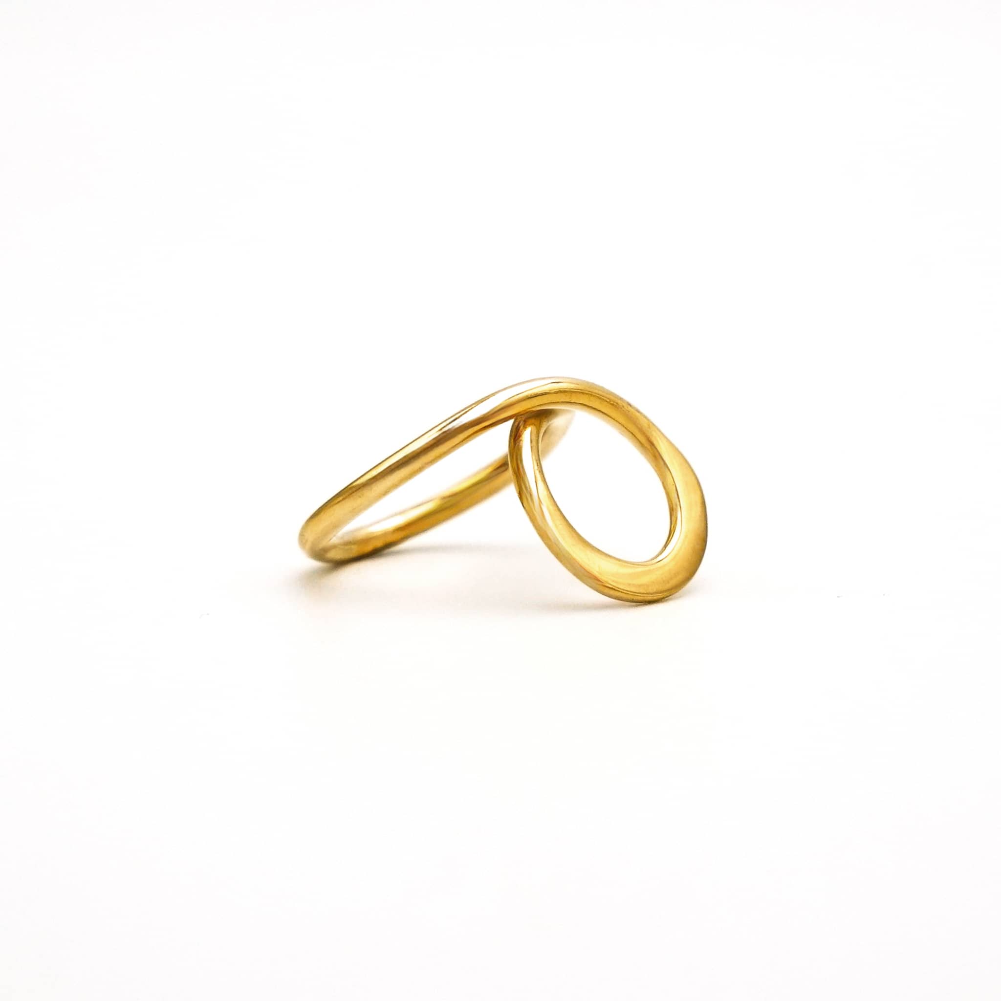 Feni Brass Wave Lucky Eight Ring