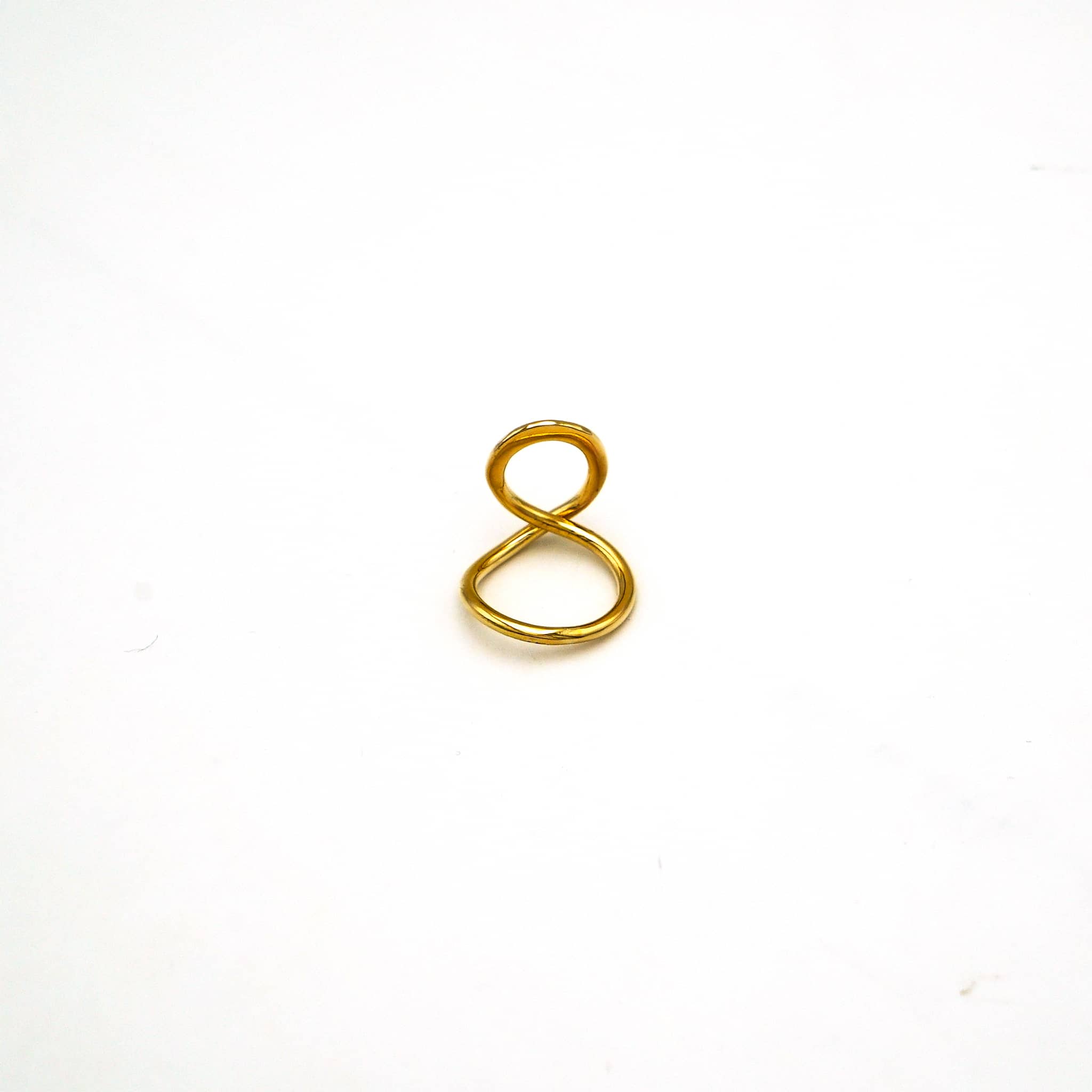 Feni Brass Wave Lucky Eight Ring