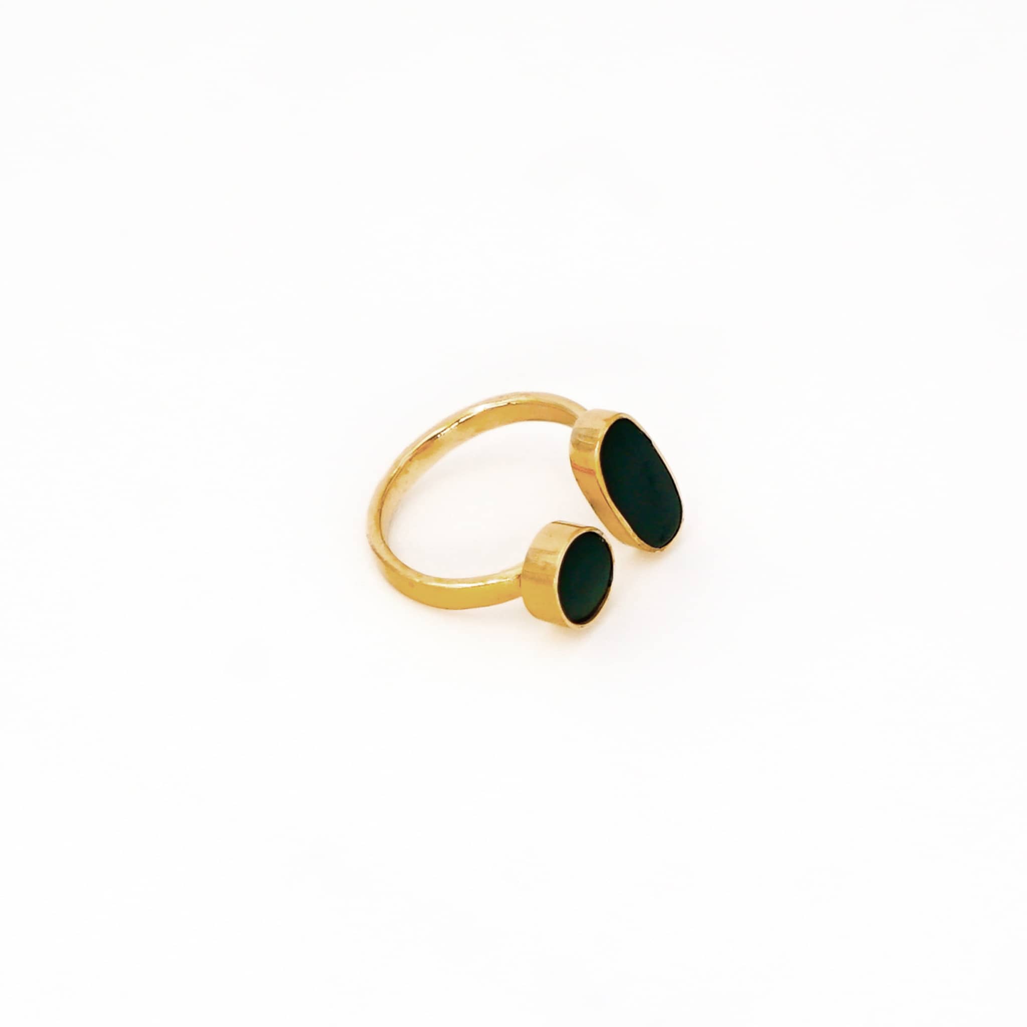 Fulani Adjustable Inlay Ring in Brass