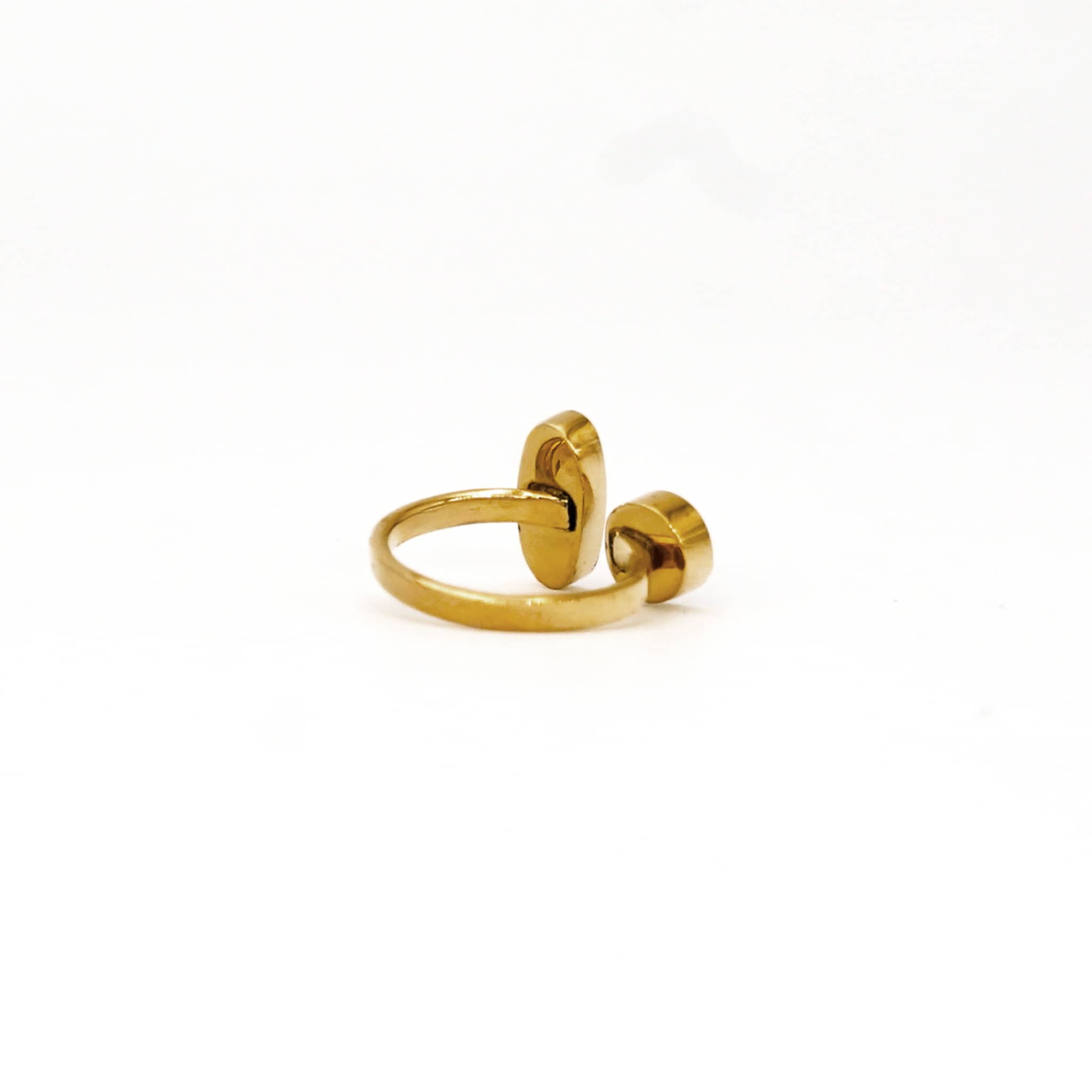 Fulani Adjustable Inlay Ring in Brass