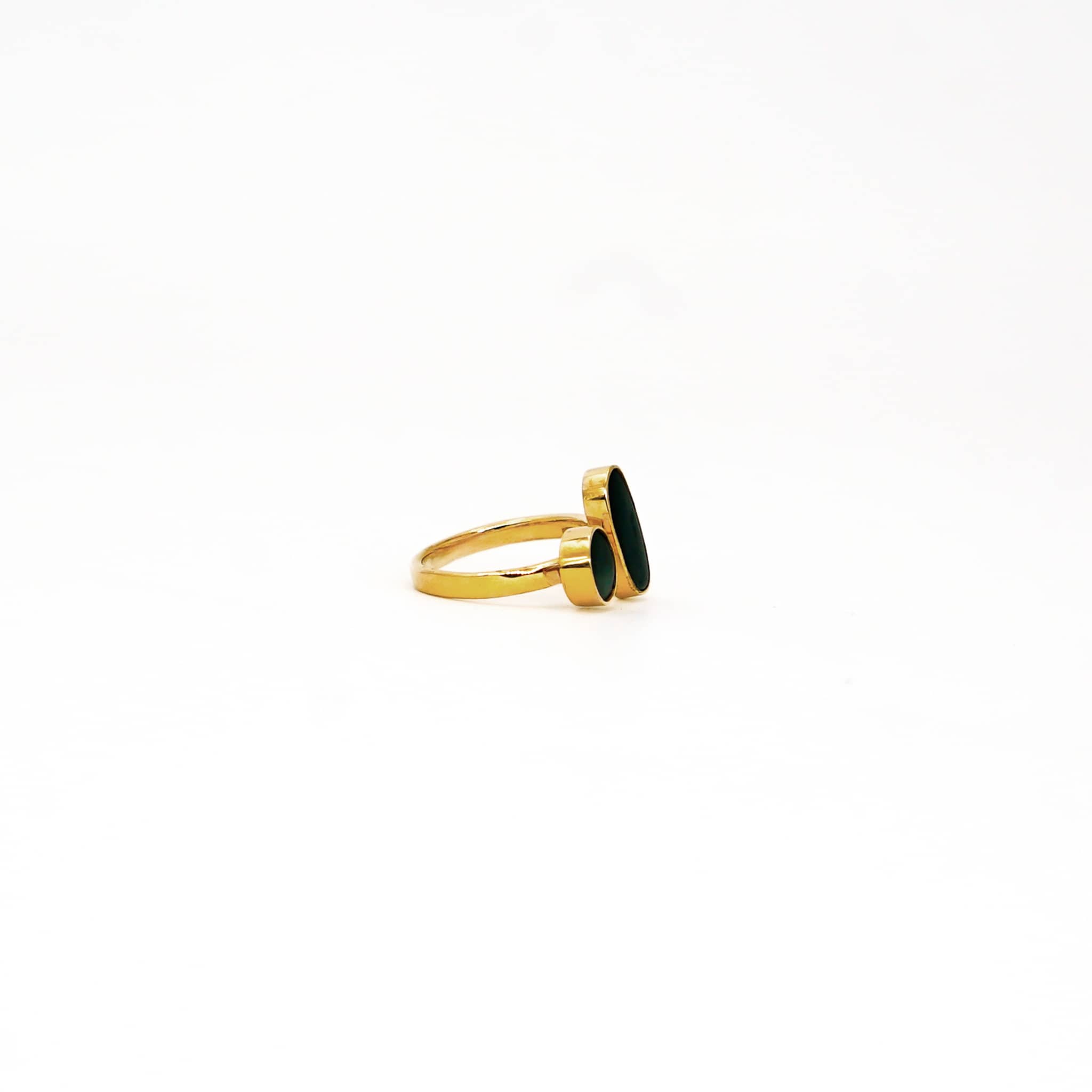 Fulani Adjustable Inlay Ring in Brass