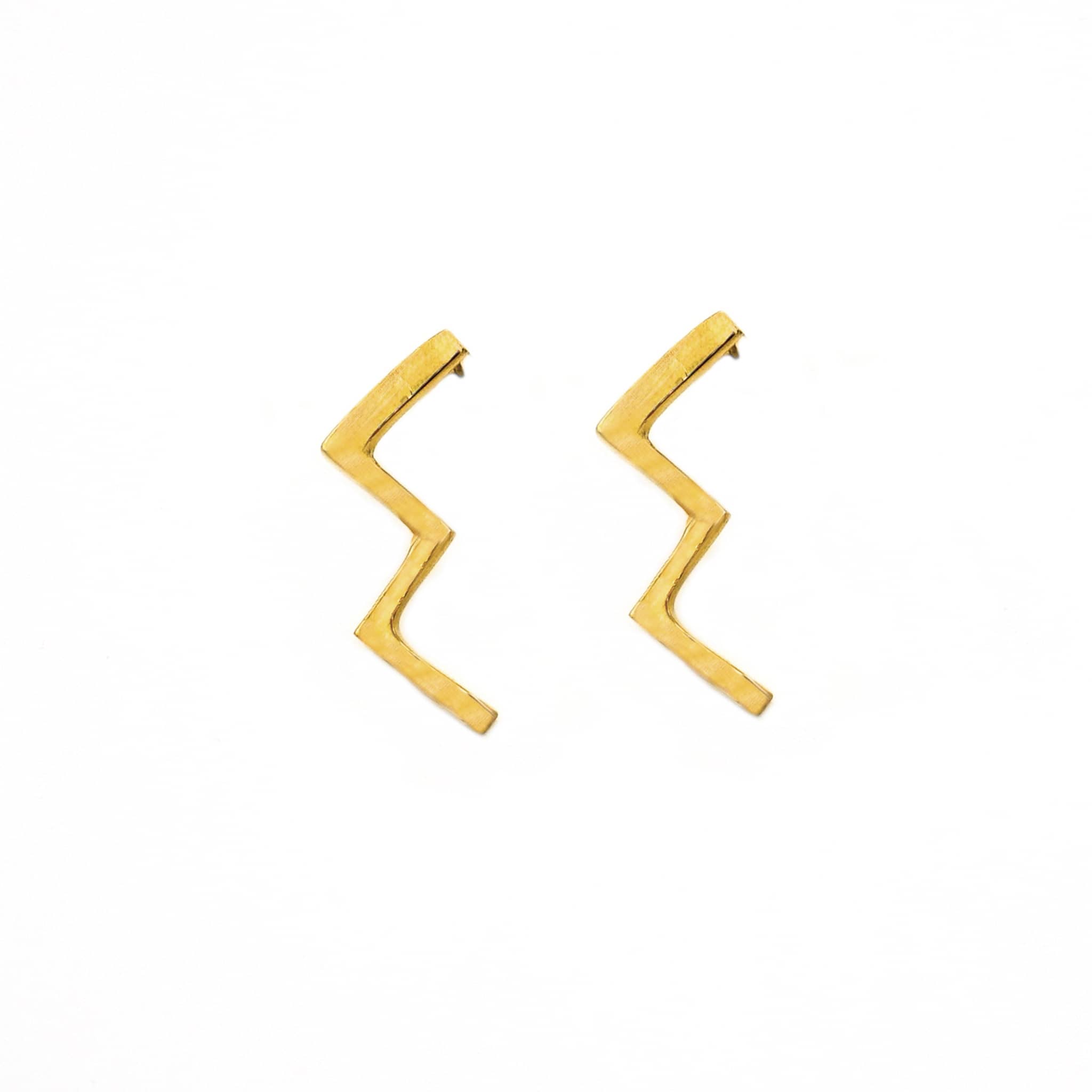 Taji Brass Zig Zag Earrings for Women
