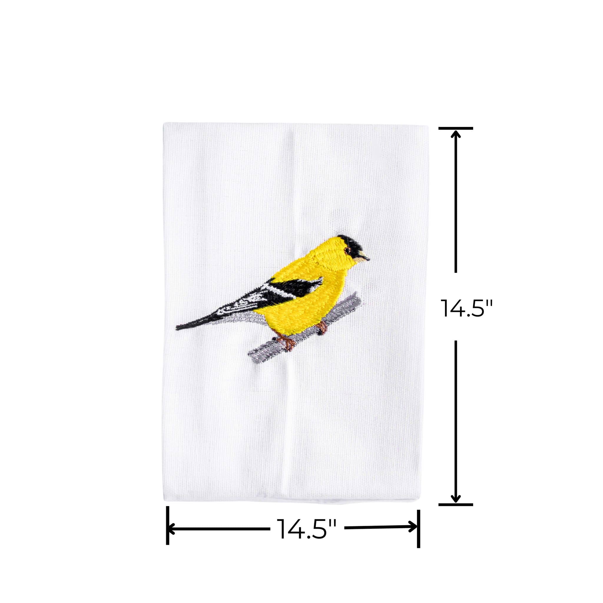 Bird Embroidered Cloth Napkin for Tables. #birds_goldfinch
