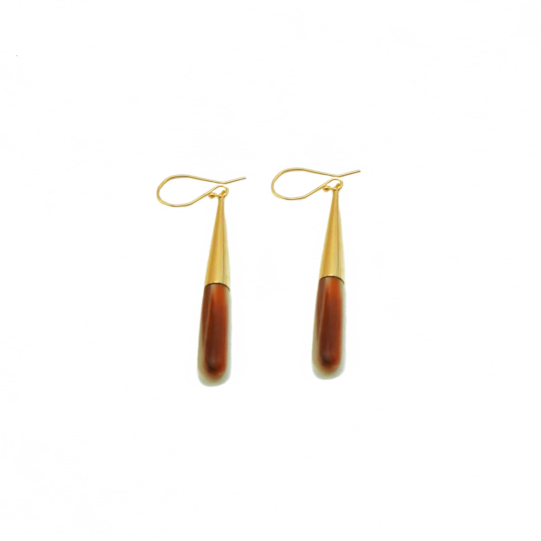 Brass & Horn Teardrop Dangle Earrings | Guru Ecodunia